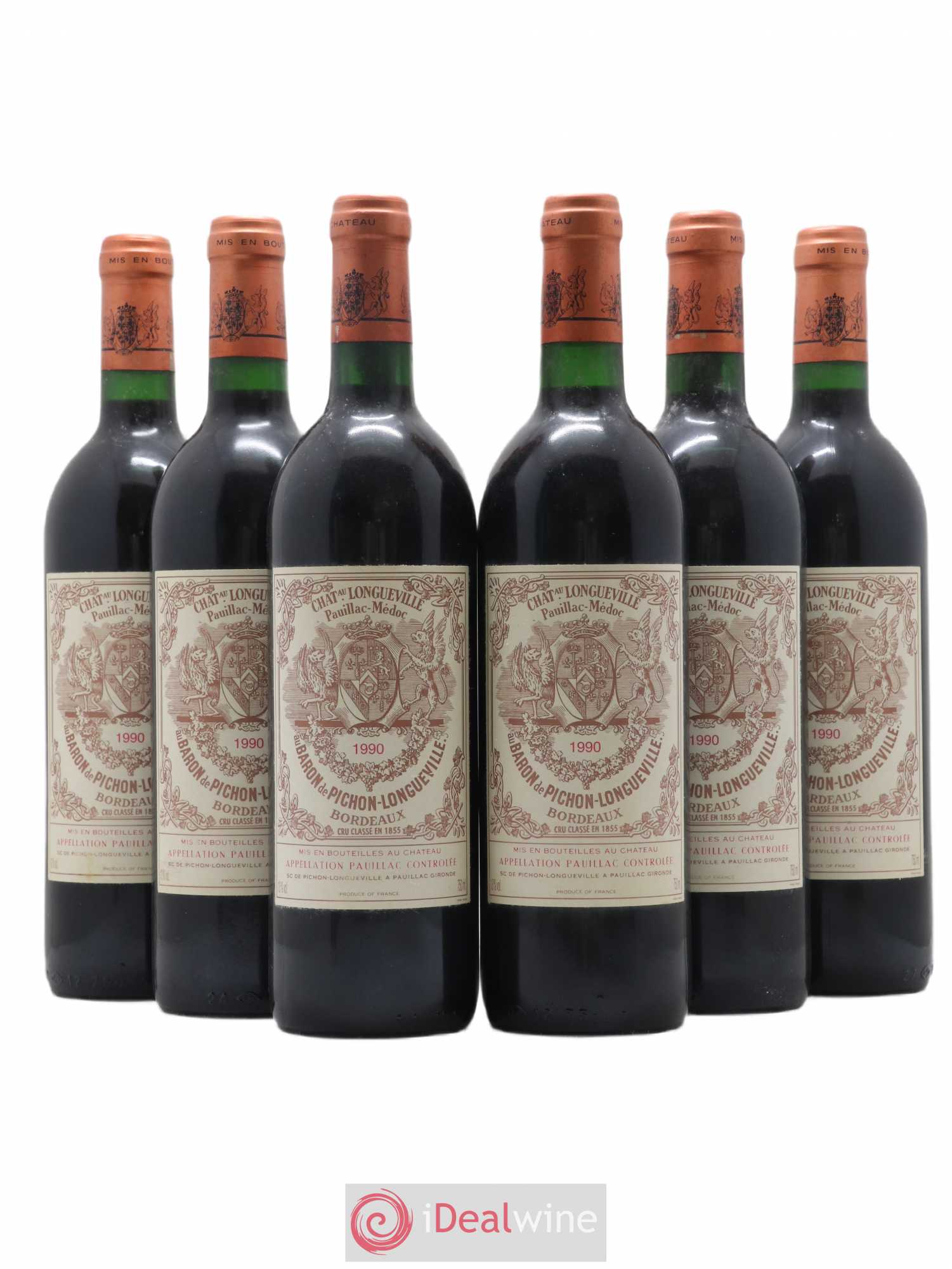 Pichon Longueville Baron 2ème Grand Cru Classé 1990 - Lot de 6 bouteilles - 0
