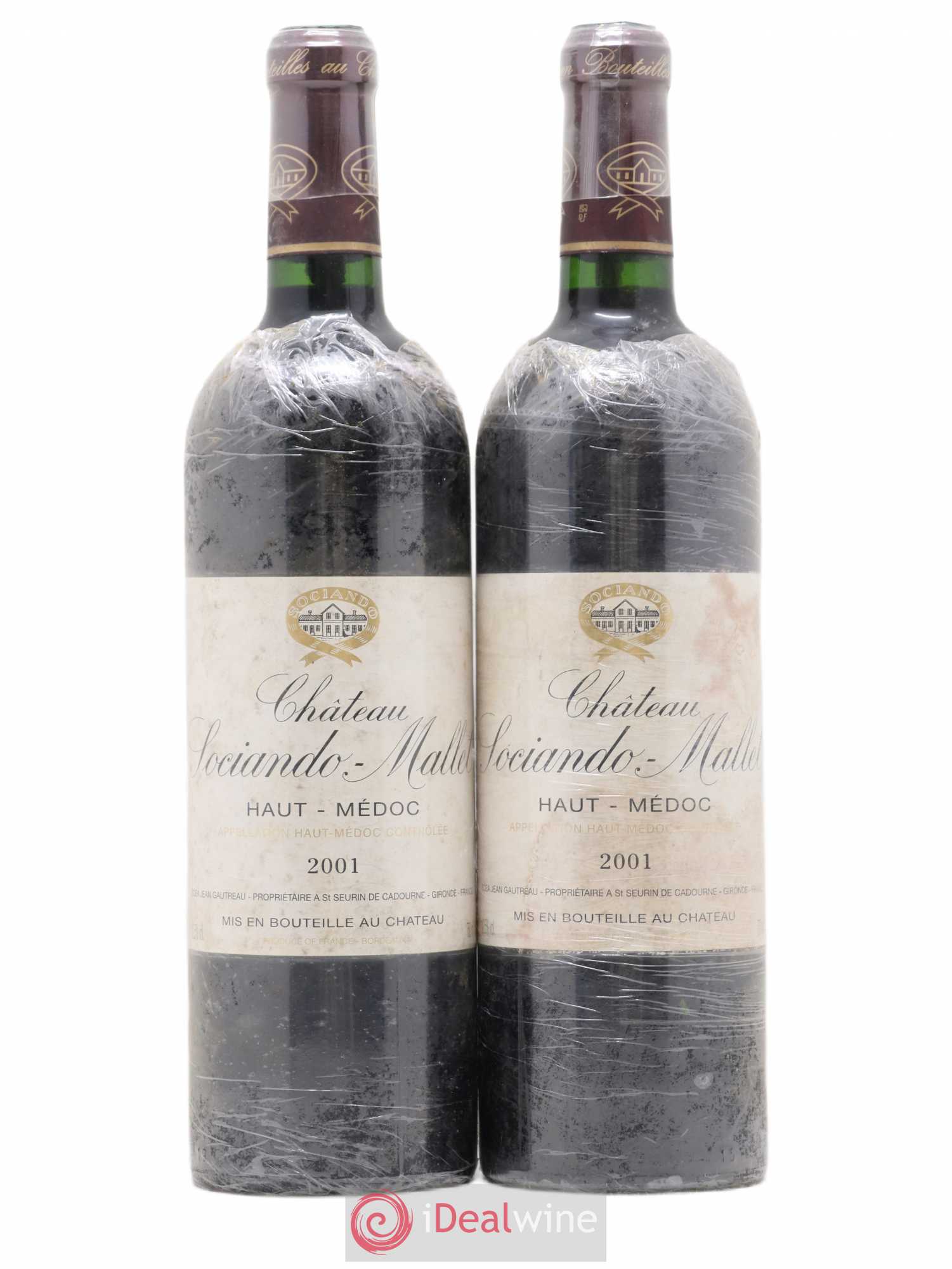 Château Sociando Mallet 2001 - Lot de 2 bouteilles - 0