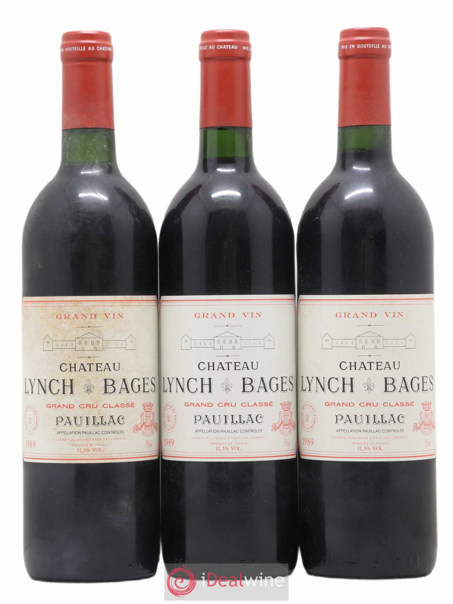 Château Lynch Bages 5ème Grand Cru Classé 1989 - Lot de 3 bouteilles - 0