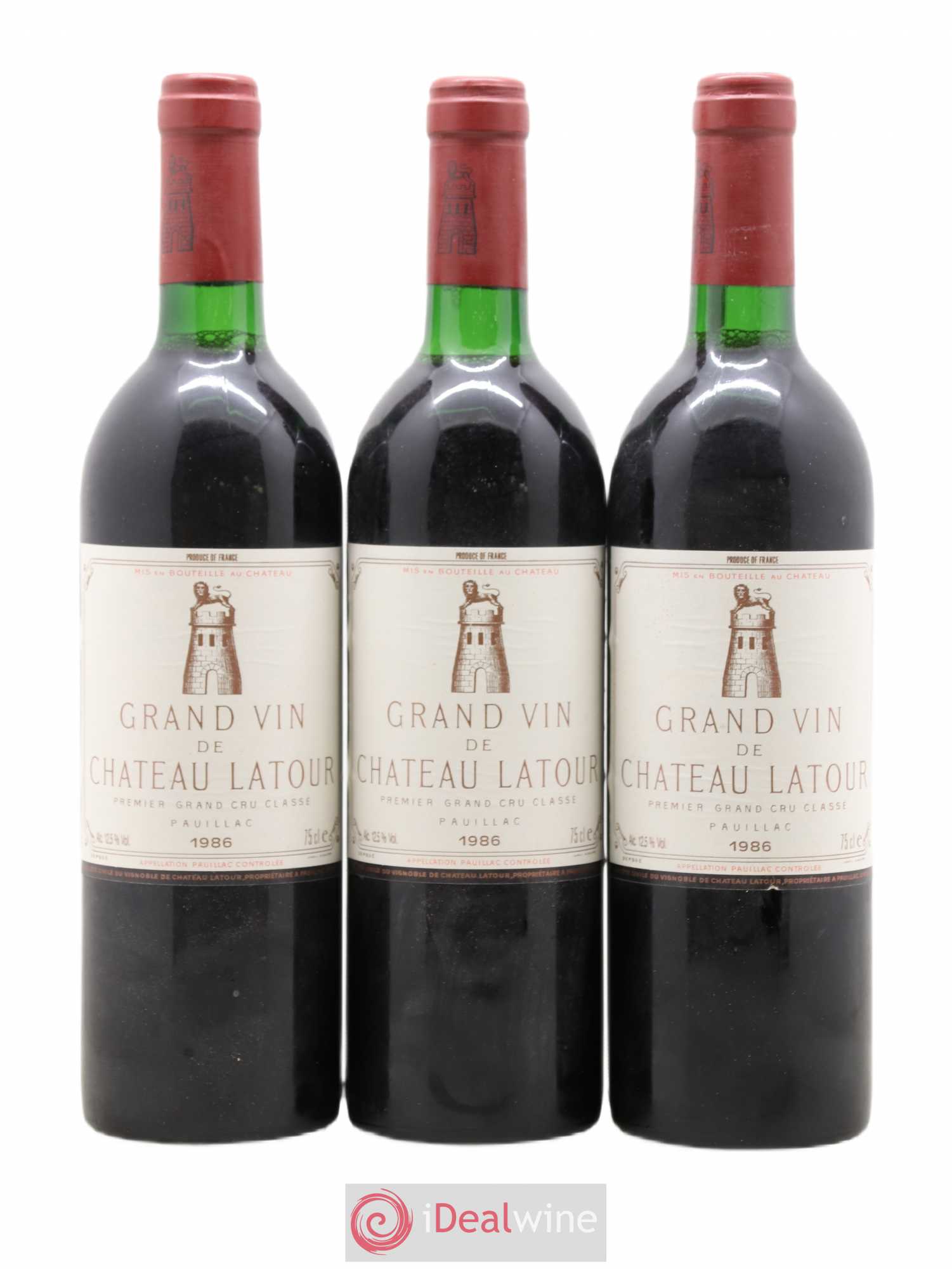 Château Latour 1er Grand Cru Classé 1986 - Lot de 3 bouteilles - 0