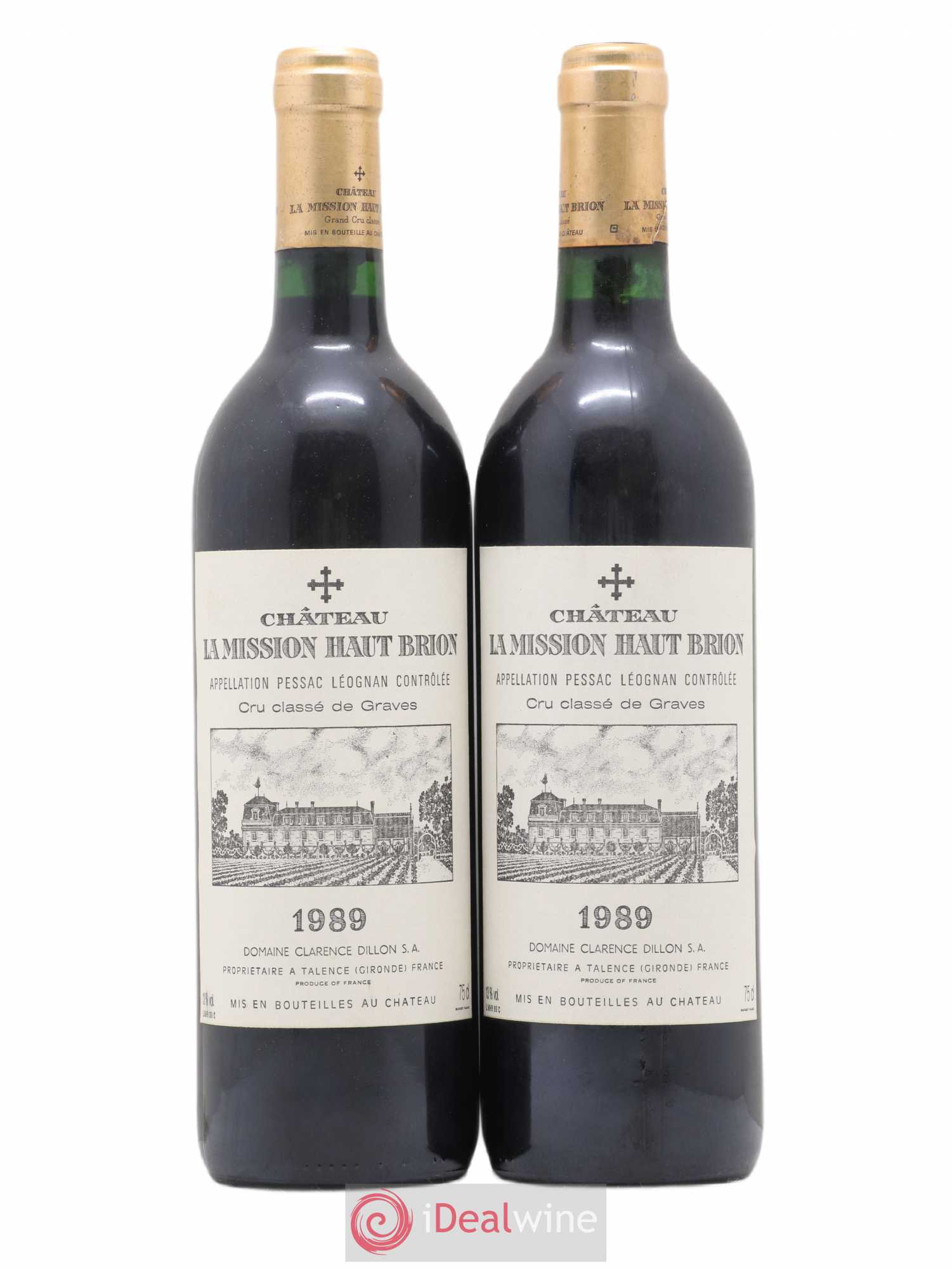 Château la Mission Haut-Brion Cru Classé de Graves 1989 - Lot de 2 bouteilles - 0