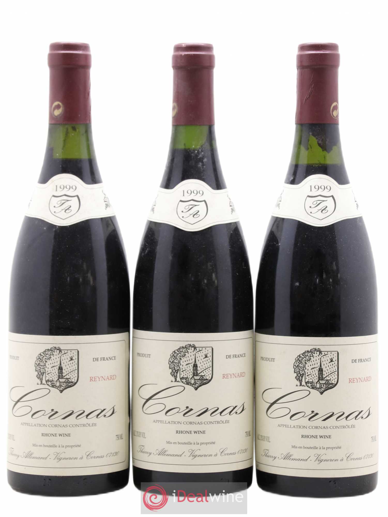 Cornas Reynard Thierry Allemand 1999 - Lot de 3 bouteilles - 0