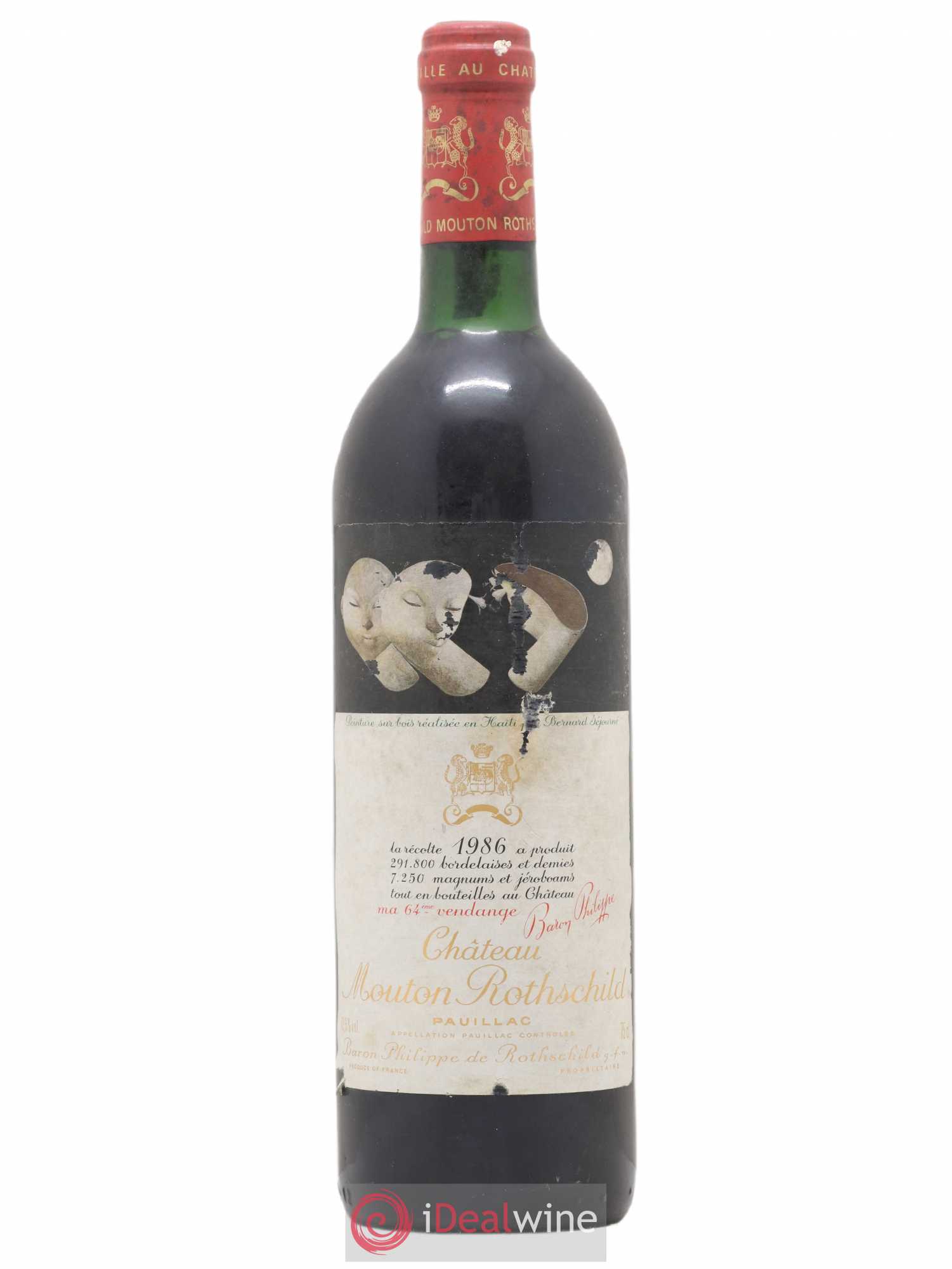 Château Mouton Rothschild 1er Grand Cru Classé 1986 - Lot de 1 bouteille - 0