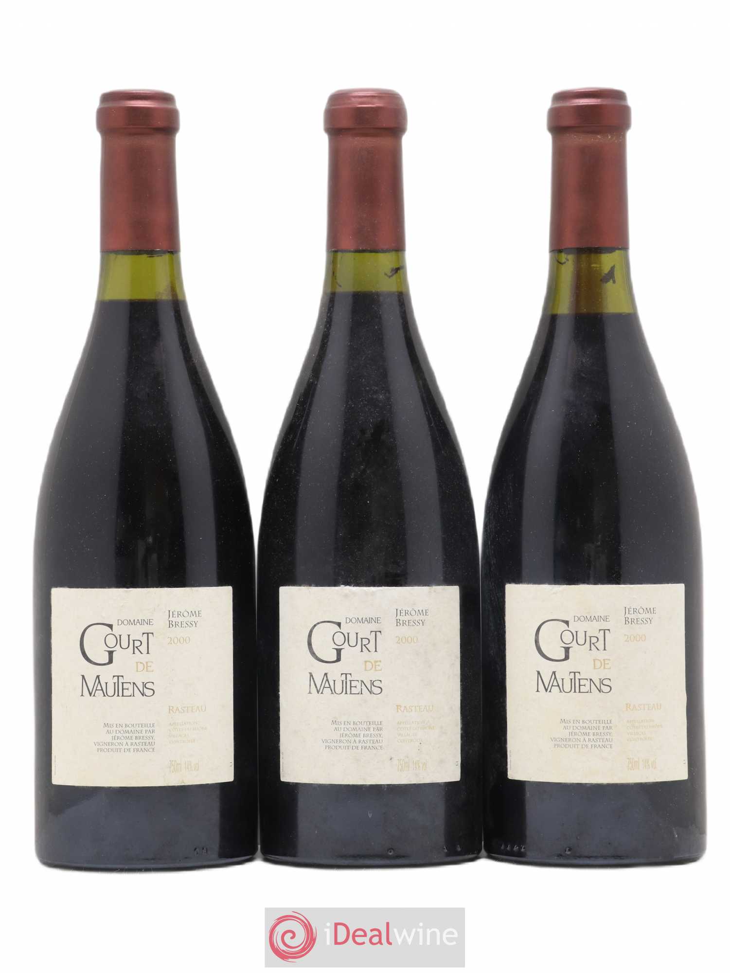 Rasteau Domaine Gourt de Mautens - Jérôme Bressy 2000 - Lot de 3 bouteilles - 0