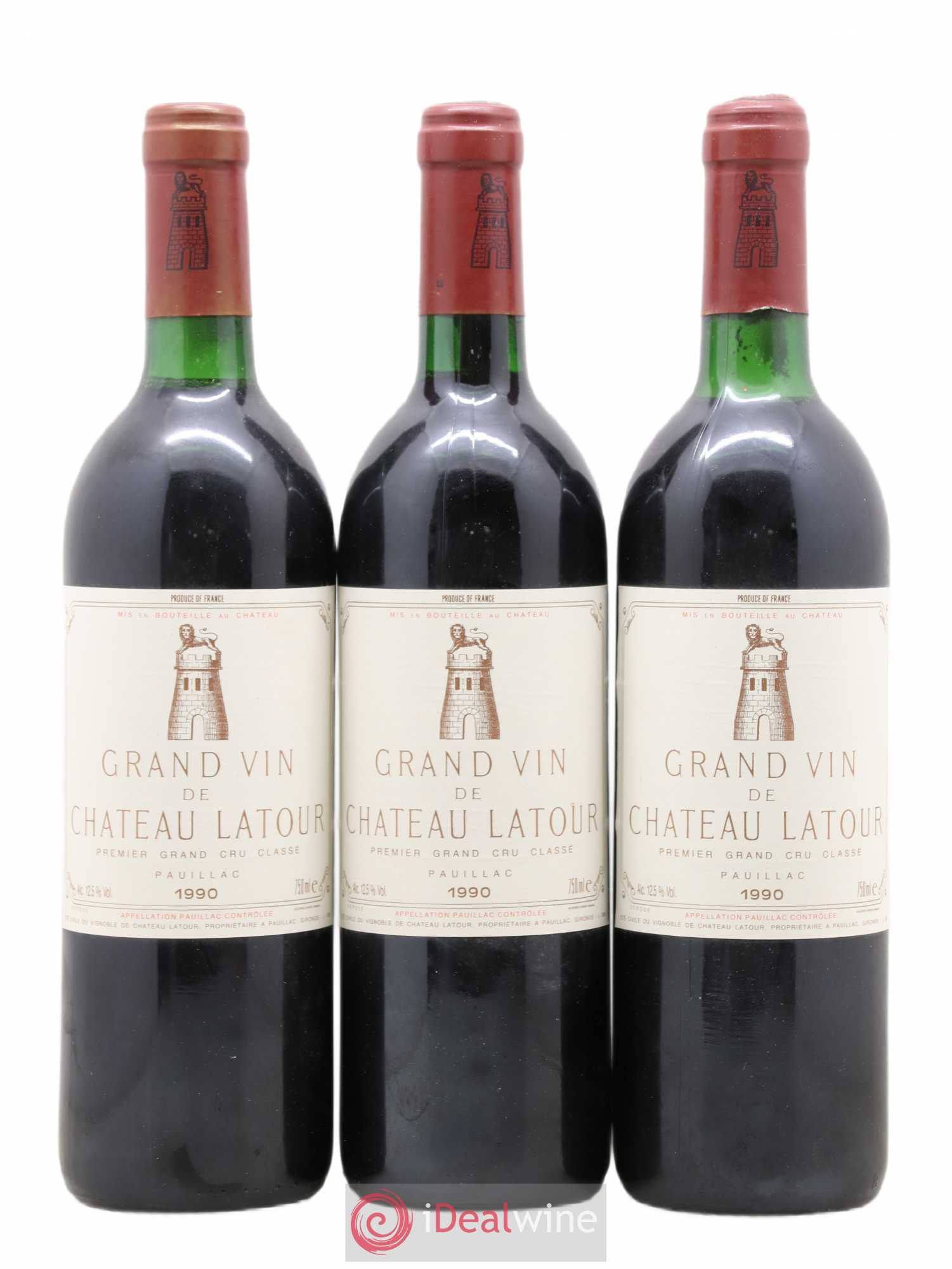 Château Latour 1er Grand Cru Classé 1990 - Lot de 3 bouteilles - 0