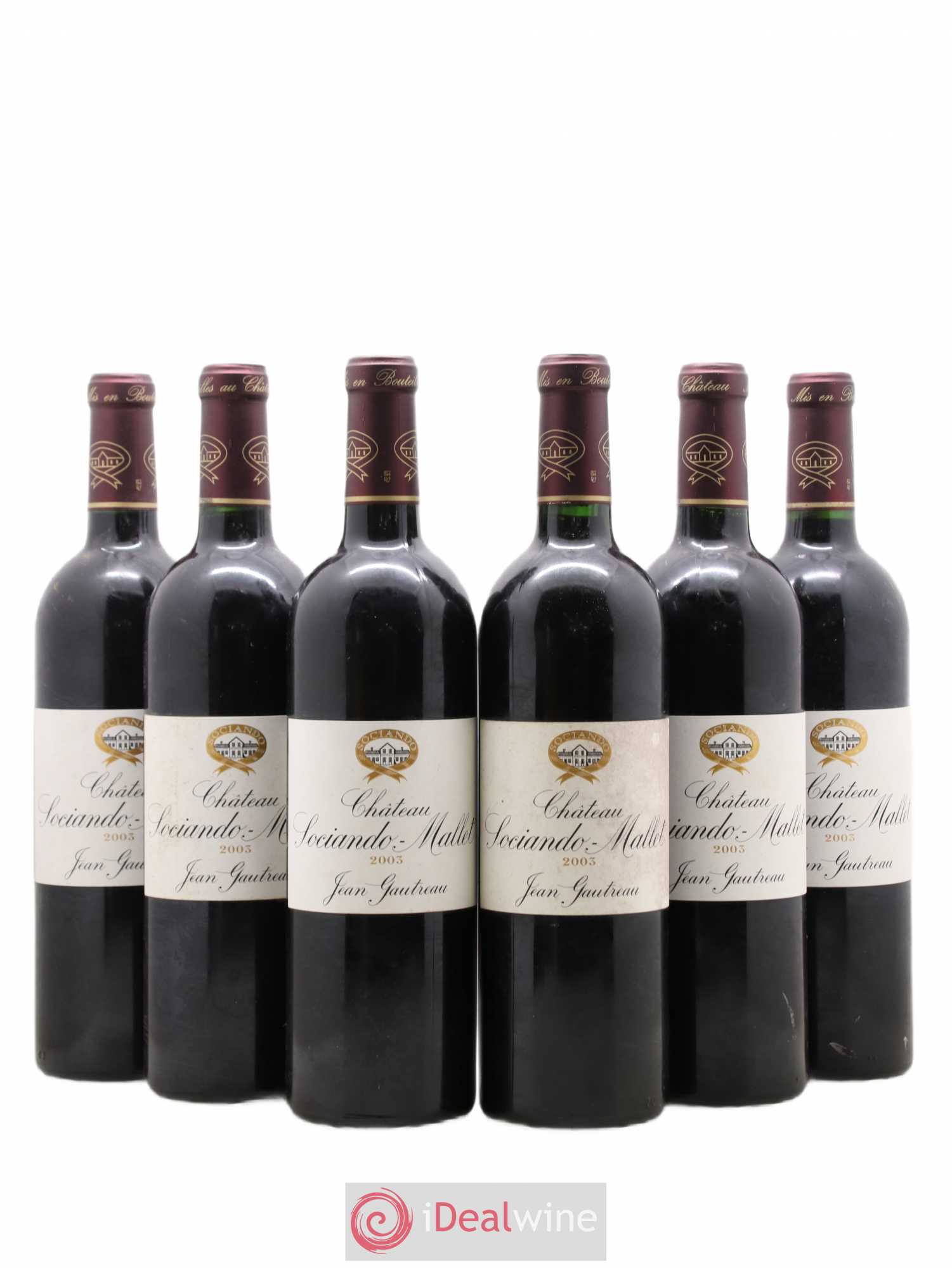 Château Sociando Mallet 2003 - Lot de 6 bouteilles - 0
