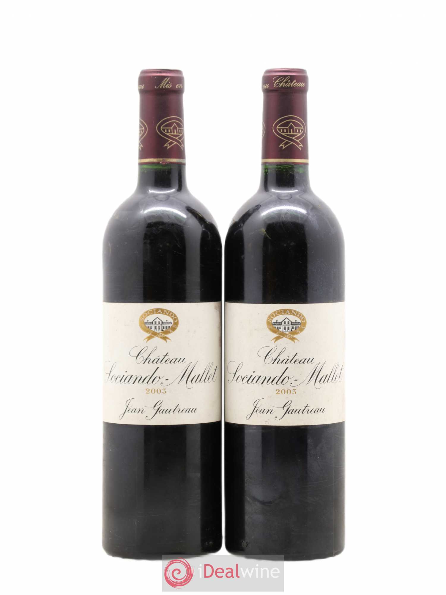 Château Sociando Mallet 2003 - Lot de 2 bouteilles - 0