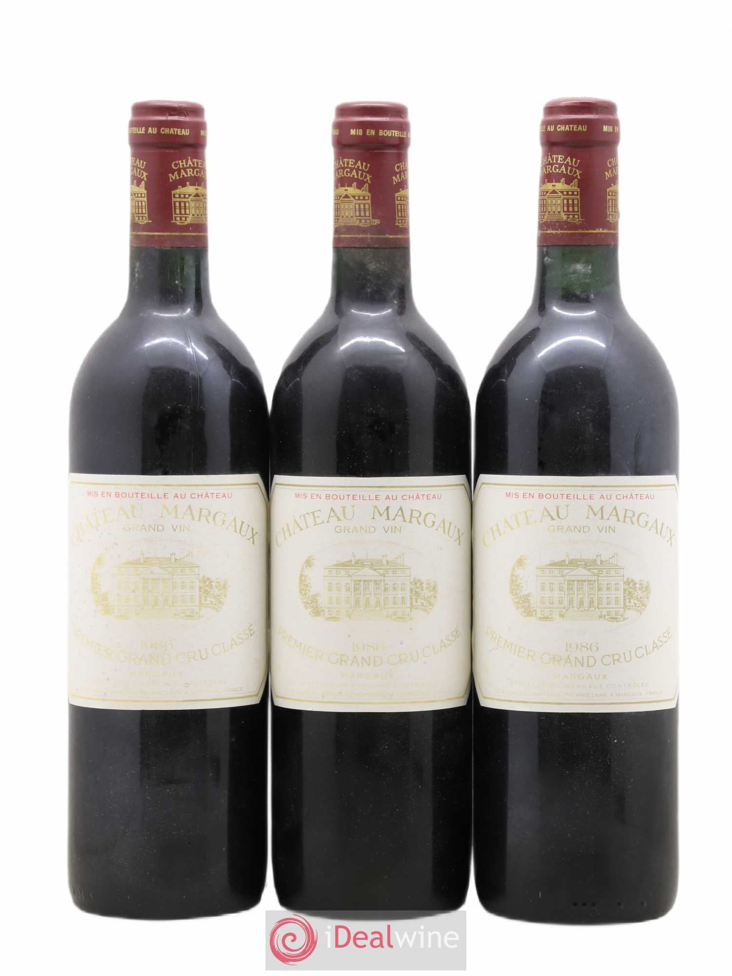 Château Margaux 1er Grand Cru Classé 1986 - Lot de 3 bouteilles - 0