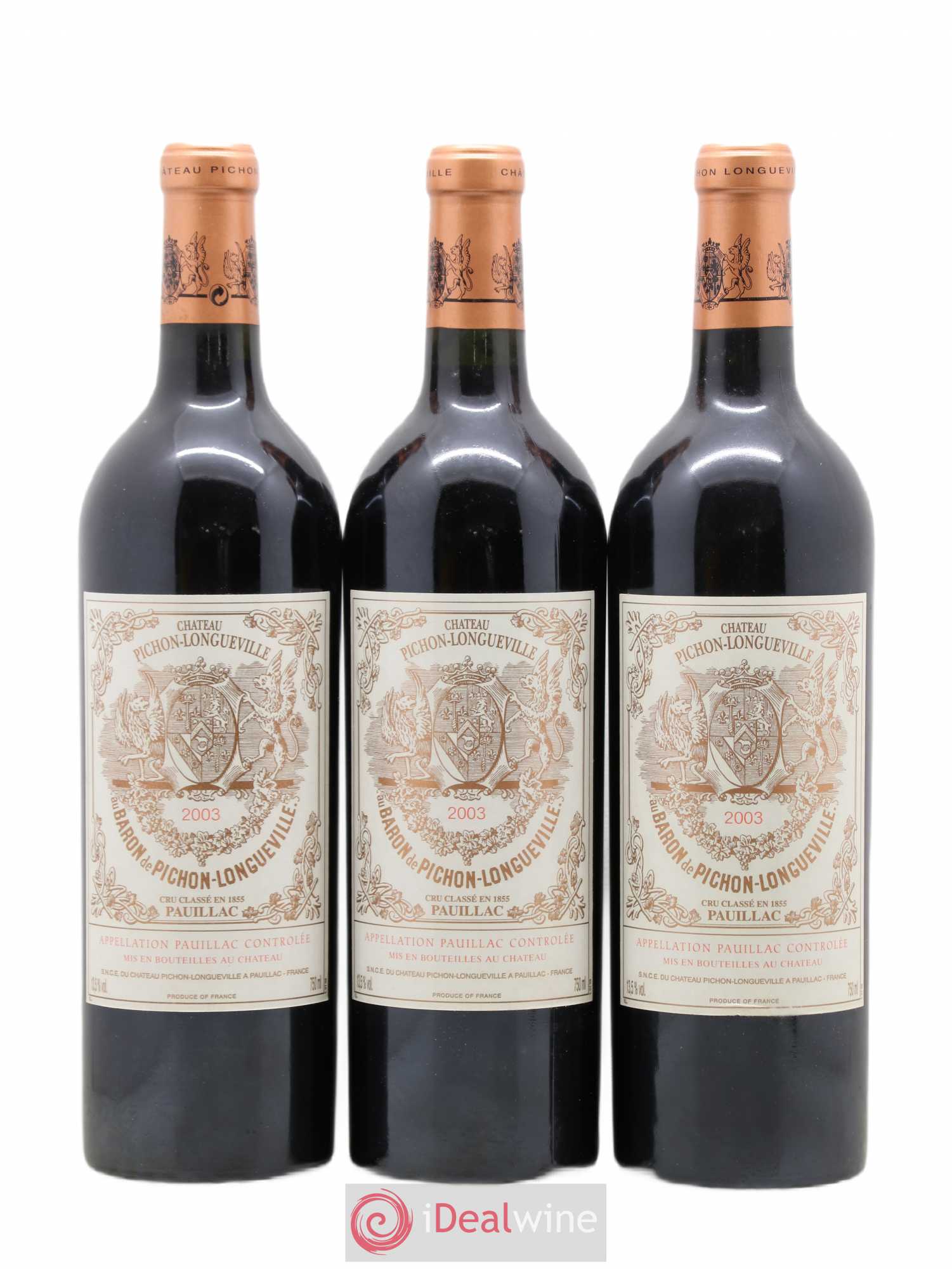 Pichon Longueville Baron 2ème Grand Cru Classé 2003 - Lot de 6 bouteilles - 1
