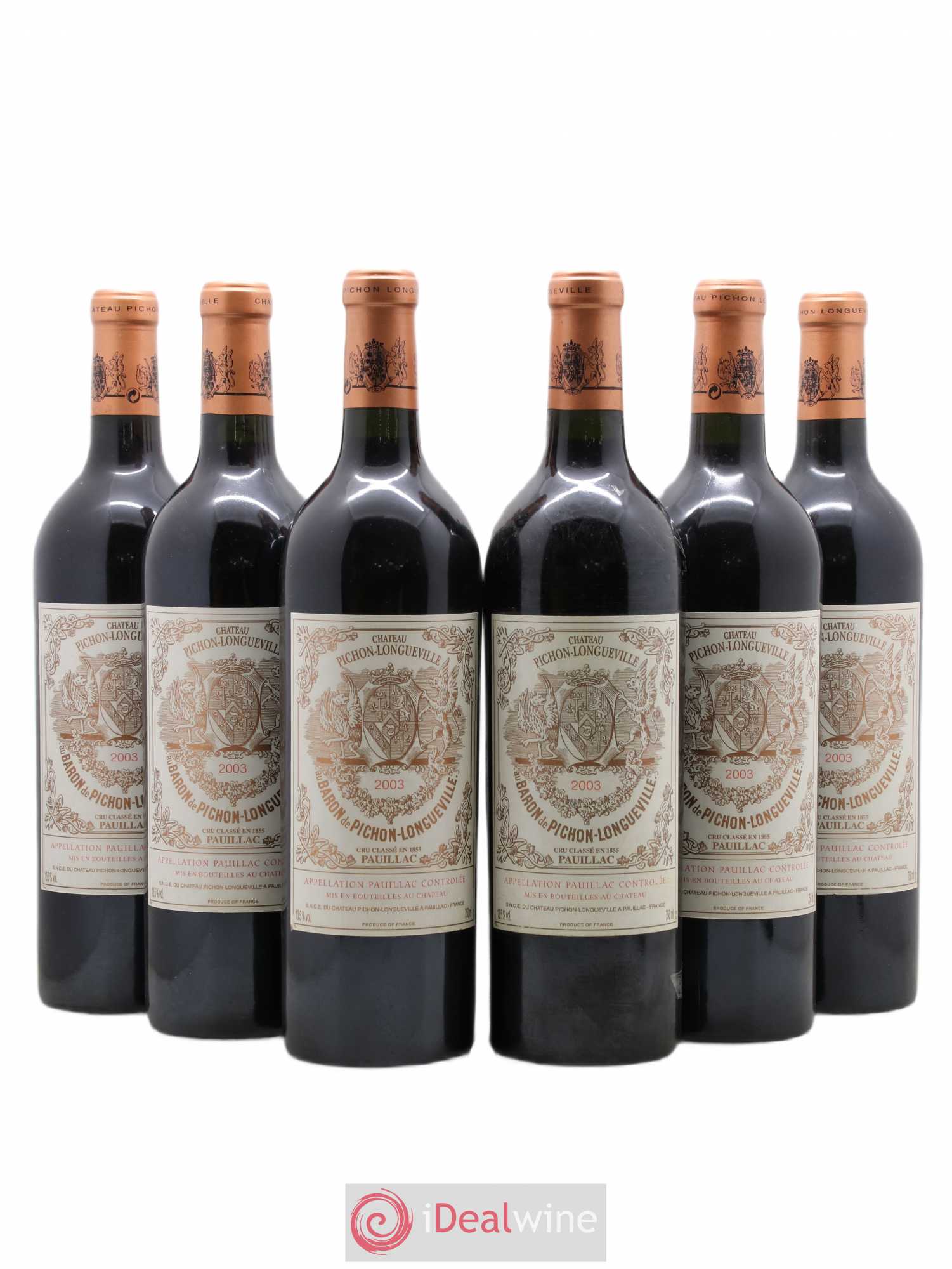 Pichon Longueville Baron 2ème Grand Cru Classé 2003 - Lot de 6 bouteilles - 0