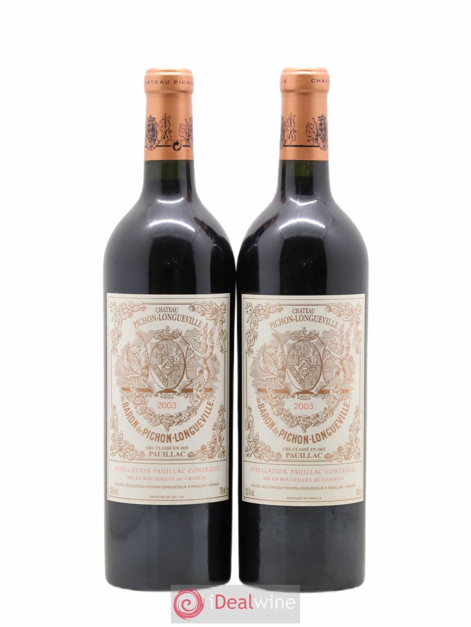 Pichon Longueville Baron 2ème Grand Cru Classé 2003 - Lot de 2 bouteilles - 0