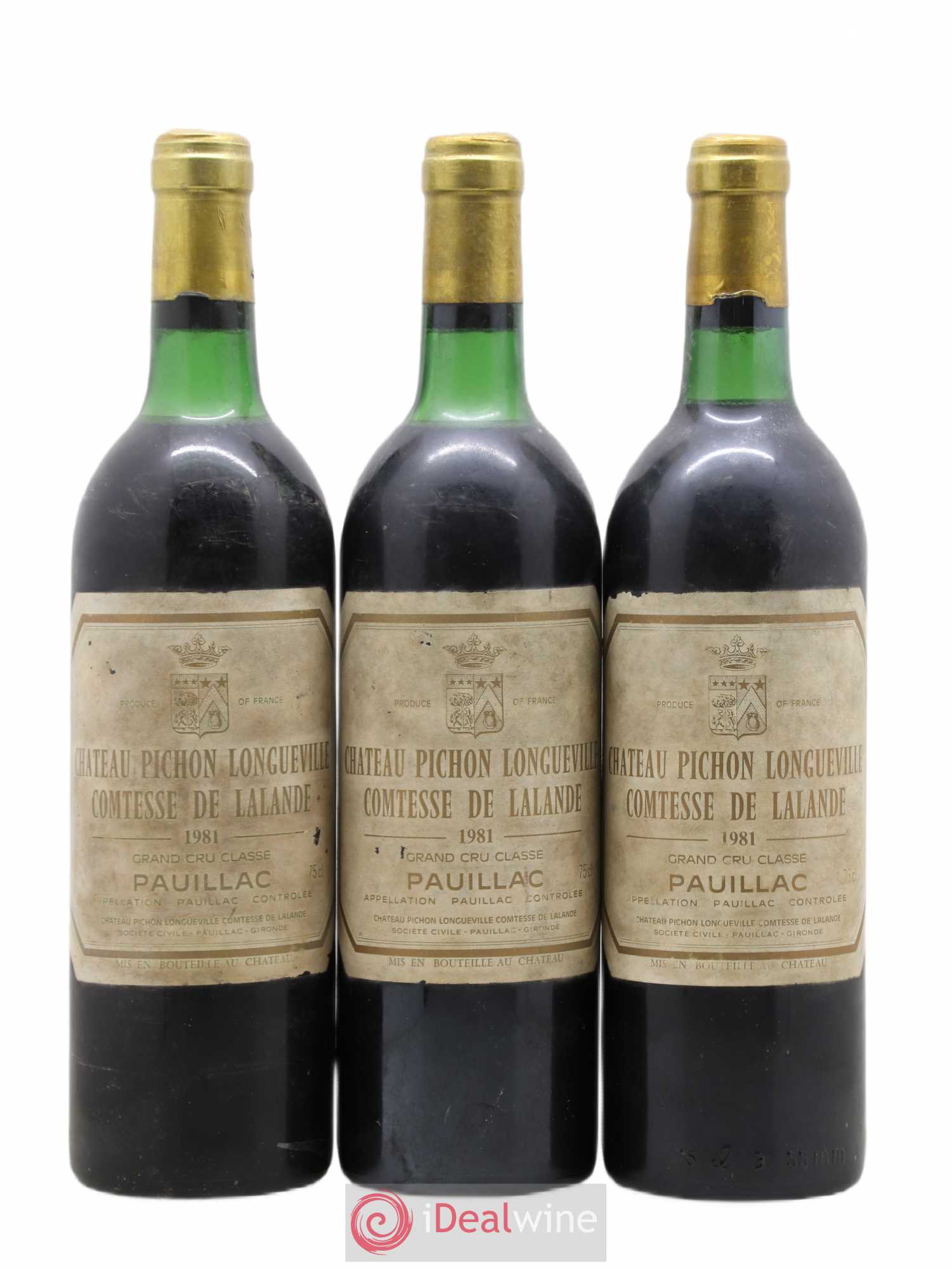 Château Pichon Longueville Comtesse de Lalande 2ème Grand Cru Classé 1981 - Lot de 3 bouteilles - 0