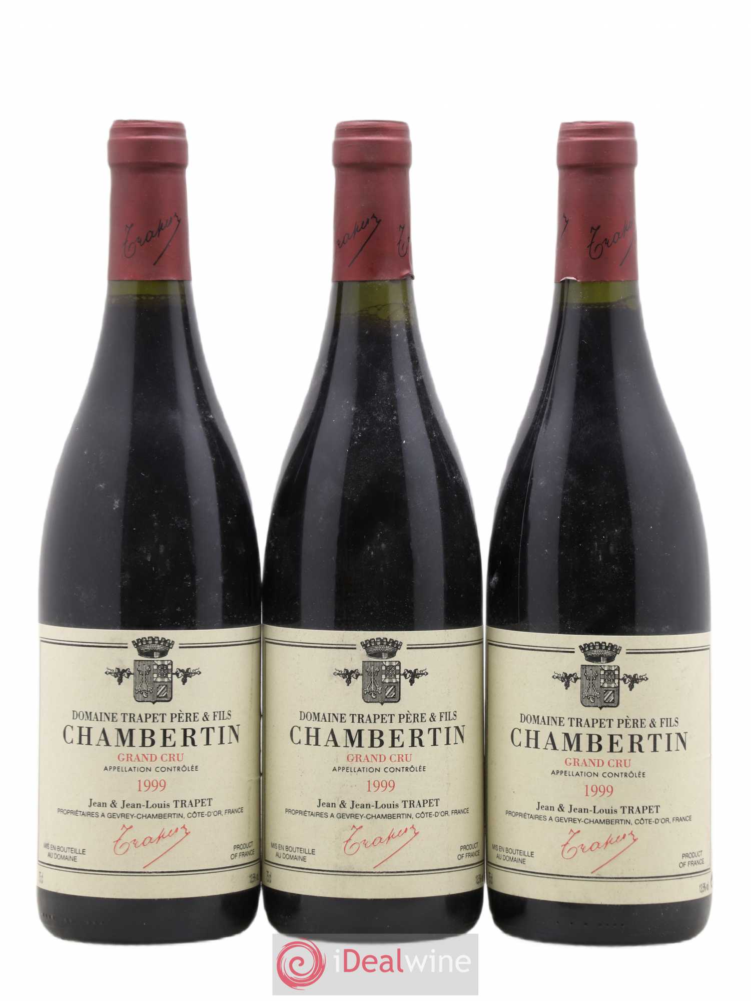 Chambertin Grand Cru Domaine Trapet 1999 - Lot de 3 bouteilles - 0