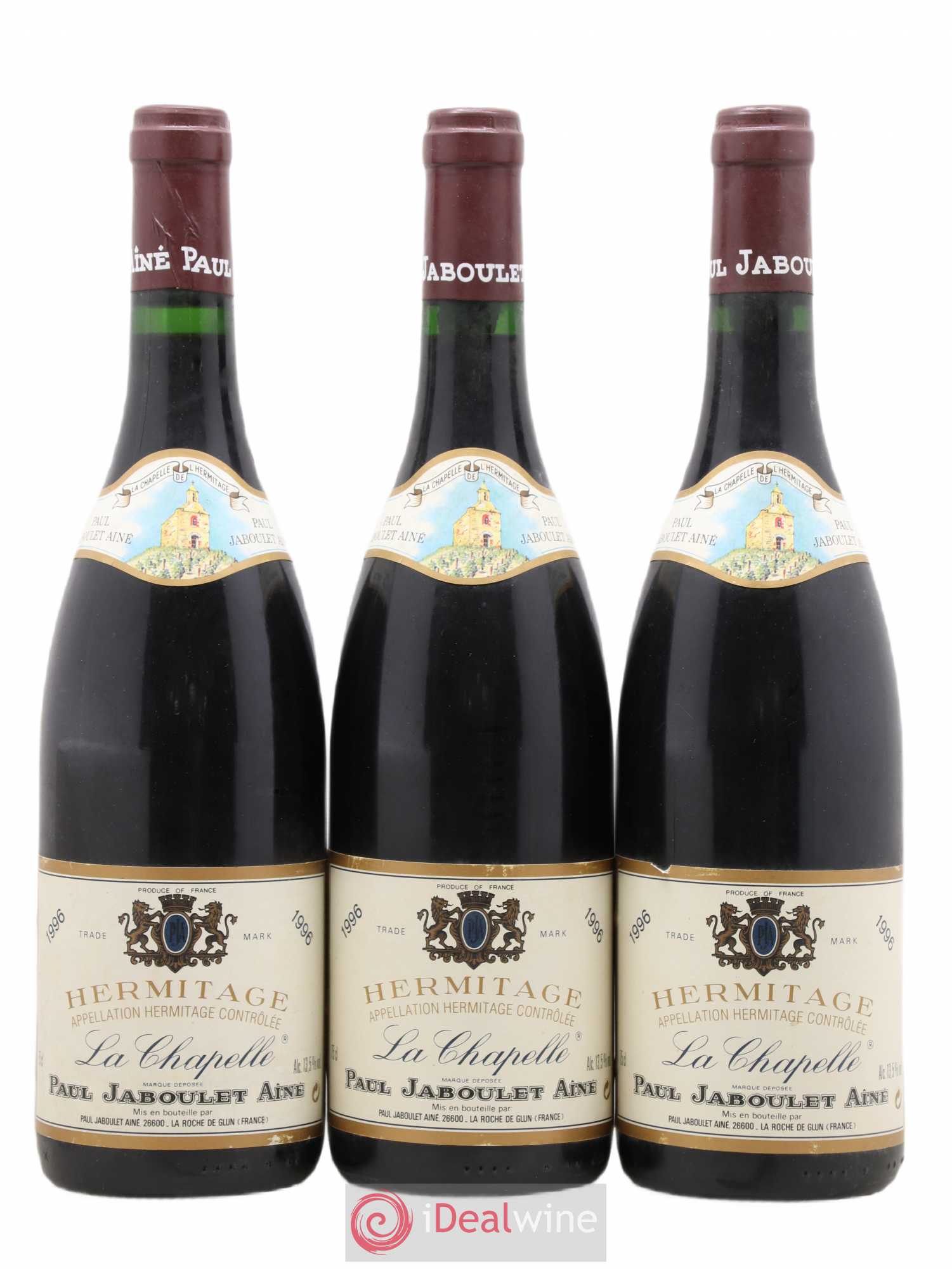 Hermitage La Chapelle Paul Jaboulet Ainé 1996 - Lot de 3 bouteilles - 0