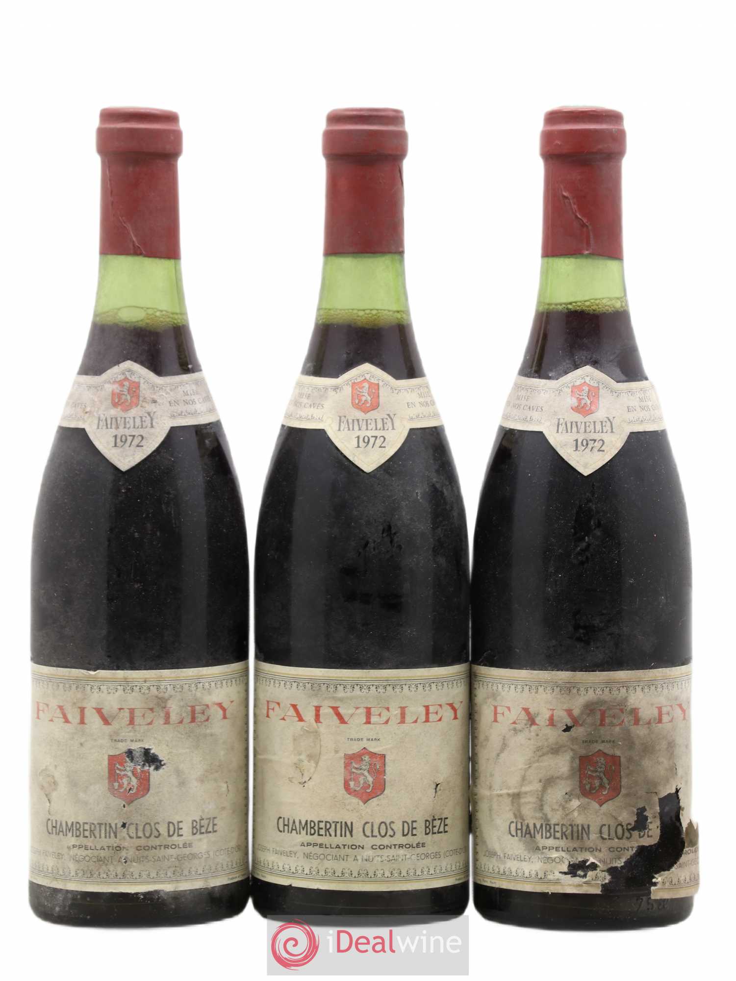 Chambertin Clos de Bèze Grand Cru Faiveley 1972 - Lot de 3 bouteilles - 0