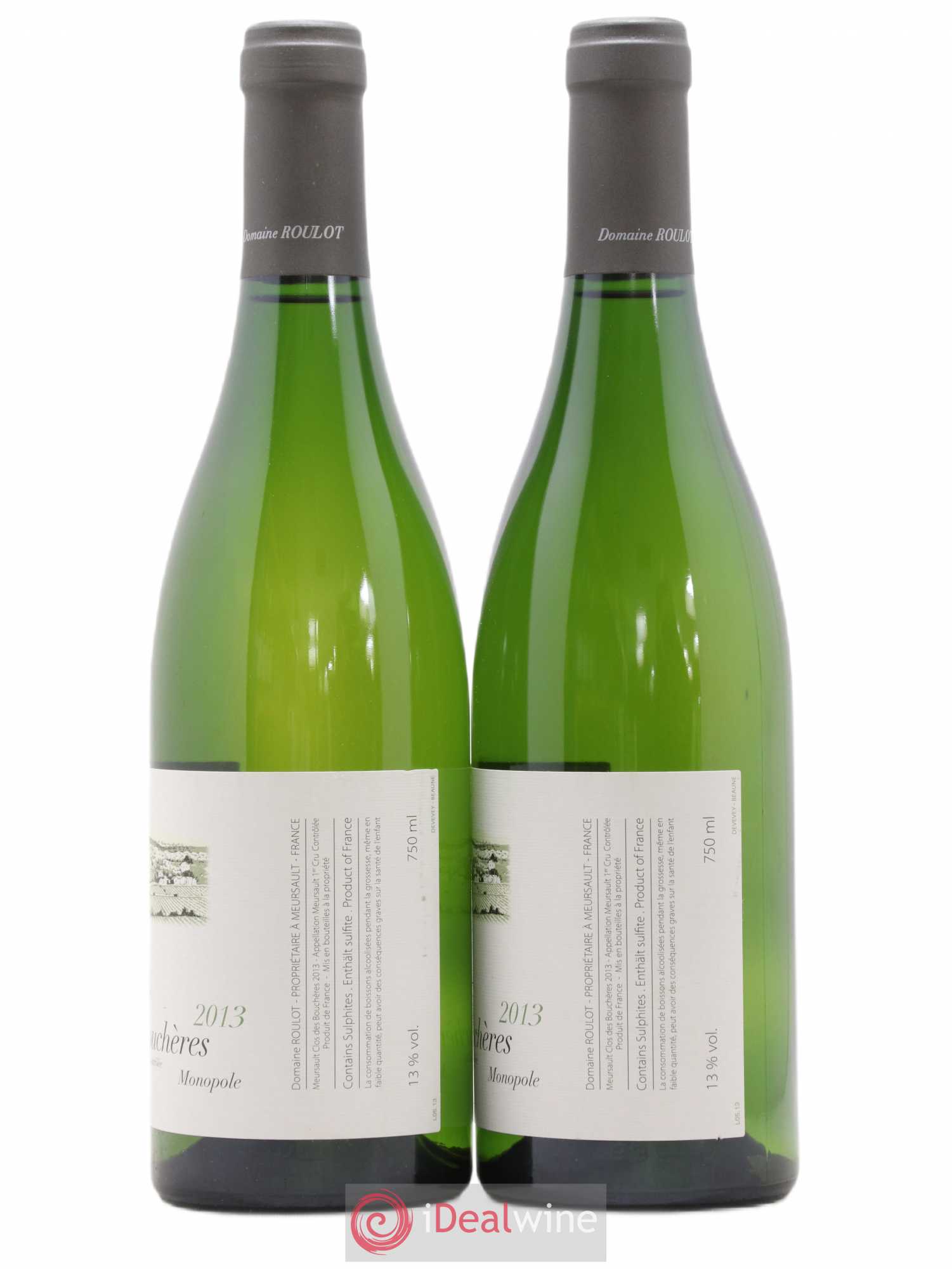 Meursault 1er Cru Clos des Bouchères Roulot (Domaine) 2013 - Lot de 2 bouteilles - 1