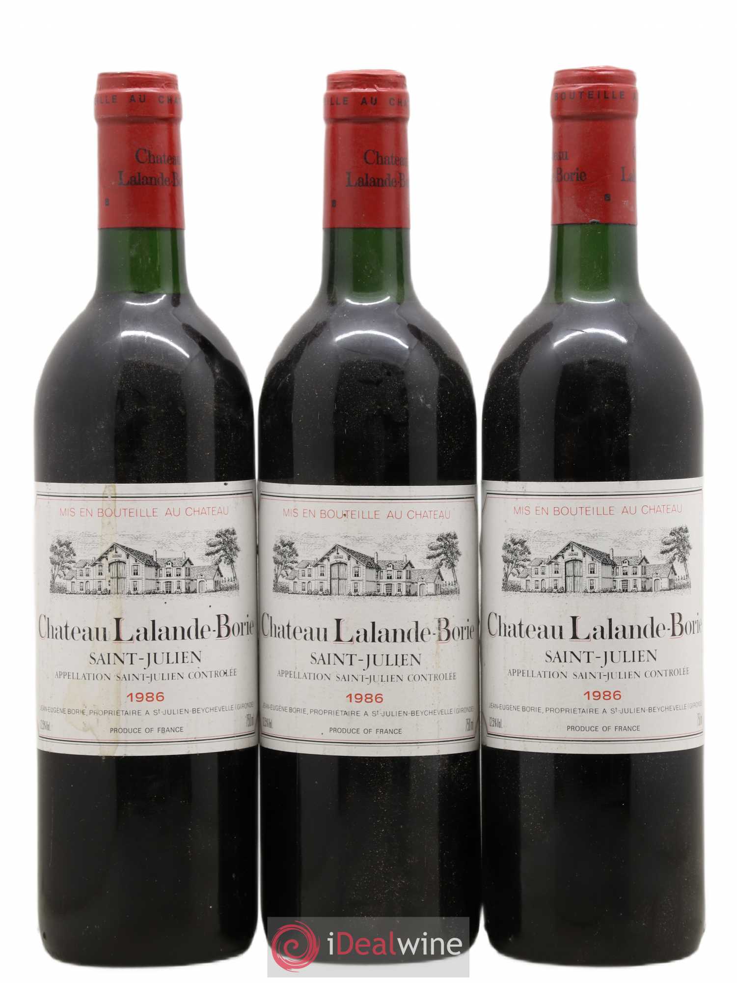 Château Lalande Borie (sans prix de réserve) 1986 - Lot de 3 bouteilles - 0