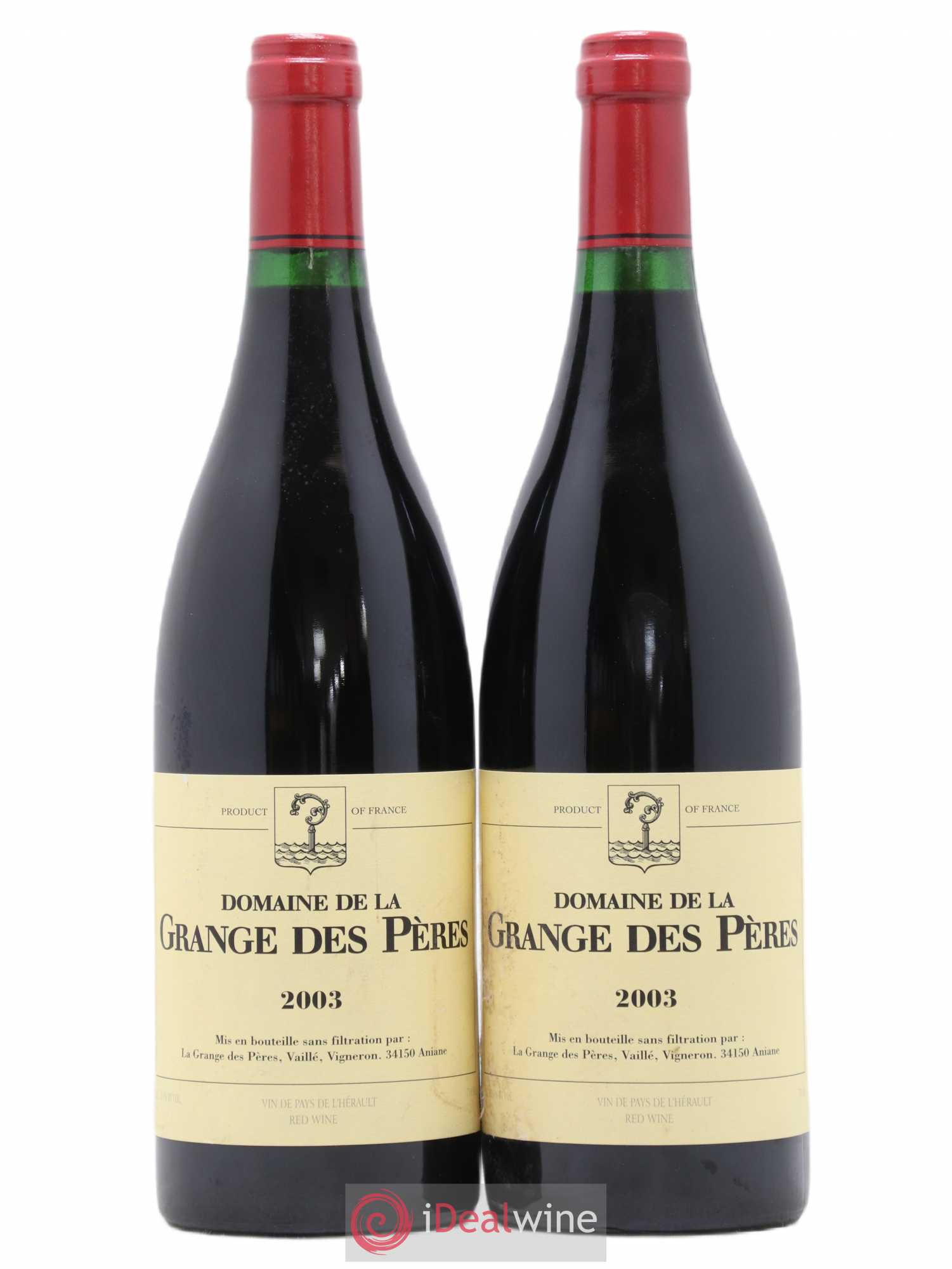 Pays d'Hérault Grange des Pères Laurent Vaillé 2003 - Lot de 2 bouteilles - 0