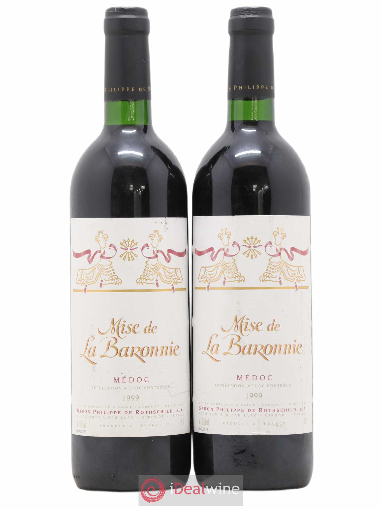 Médoc Mise de la Baronnie Baron Philippe de Rothschild 1999 - Posten von 2 Flaschen - 0