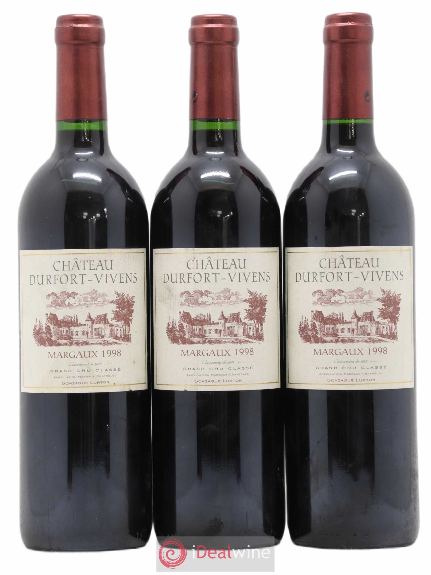 Château Durfort Vivens 2ème Grand Cru Classé 1998 - Lot de 3 bouteilles - 0