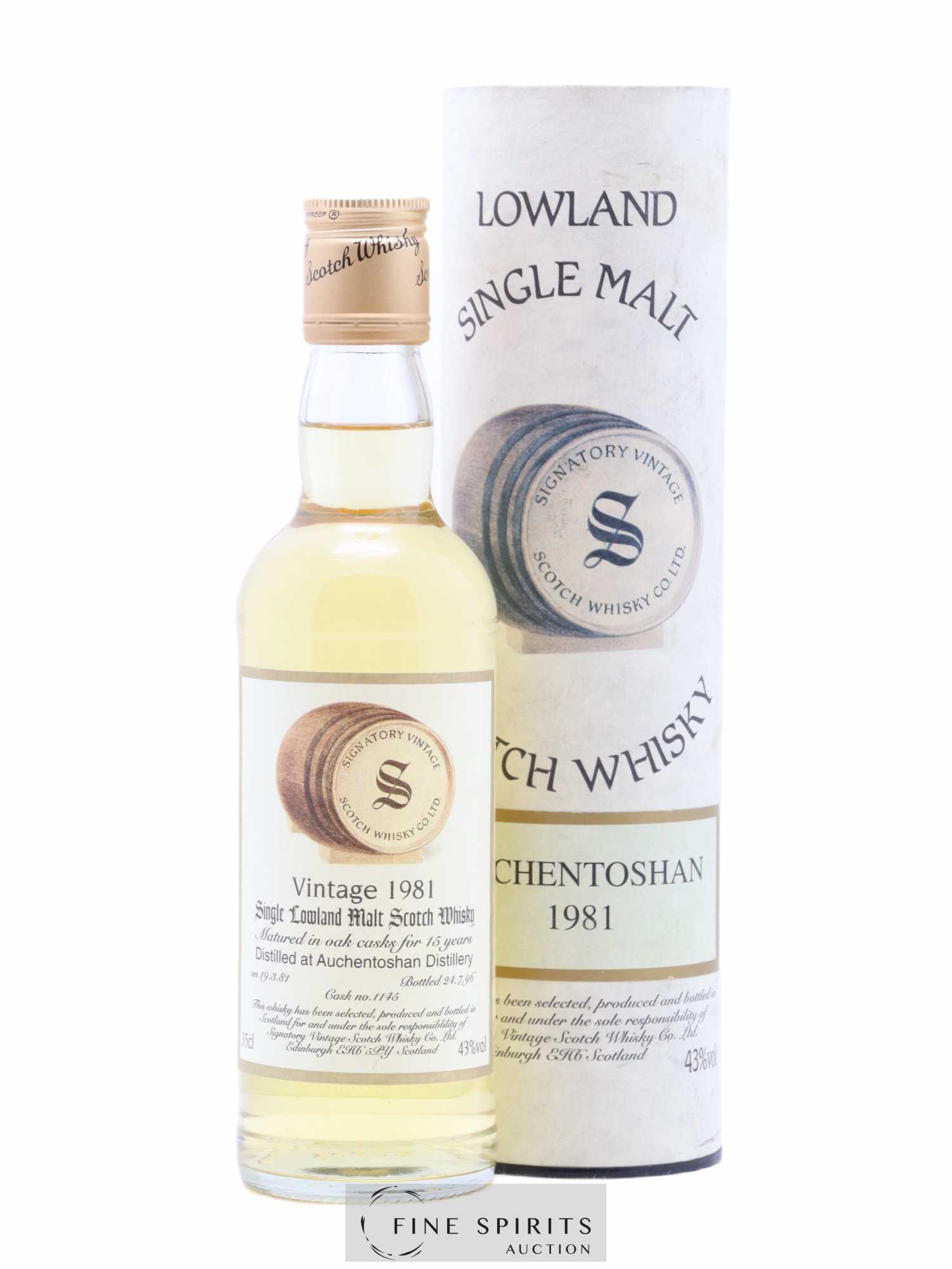 Auchentoshan 15 years 1981 Signatory Vintage Cask n°1145 - bottled 1996 - Lot de 1 bouteille - 0