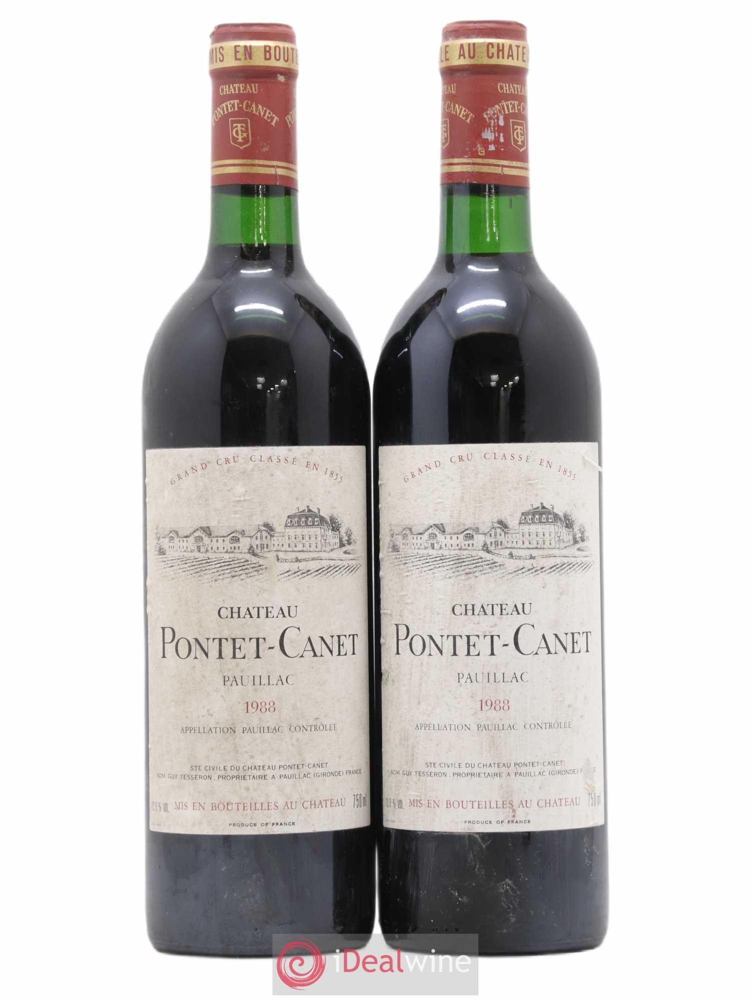 Château Pontet Canet 5ème Grand Cru Classé 1988 - Lot de 2 bouteilles - 0