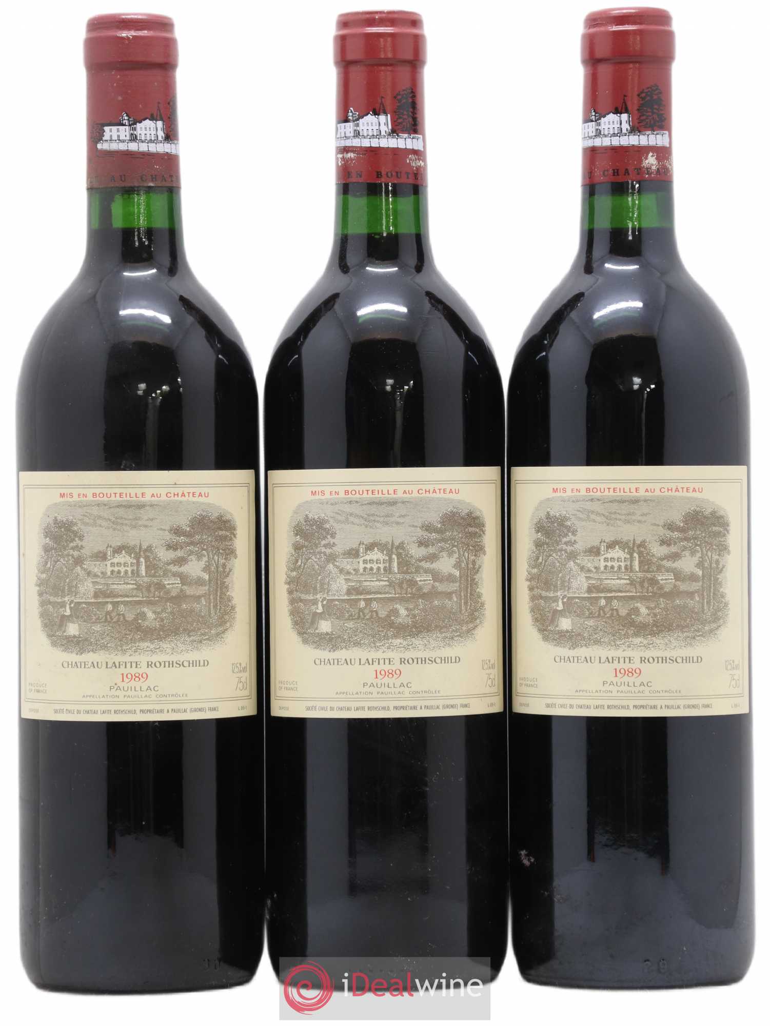 Château Lafite Rothschild 1er Grand Cru Classé 1989 - Lot de 3 bouteilles - 0