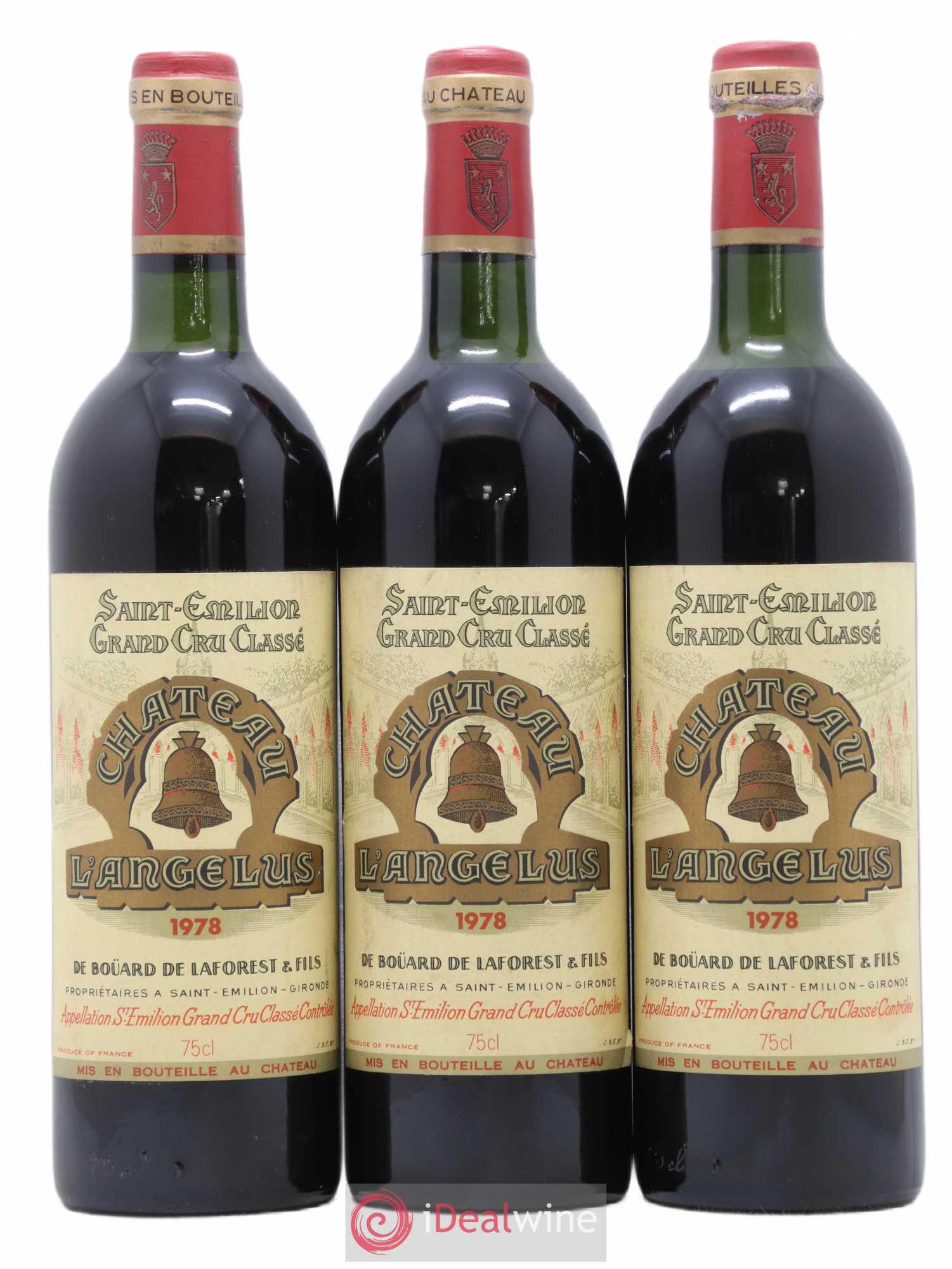 Château Angélus 1er Grand Cru Classé A 1978 - Lot de 3 bouteilles - 0
