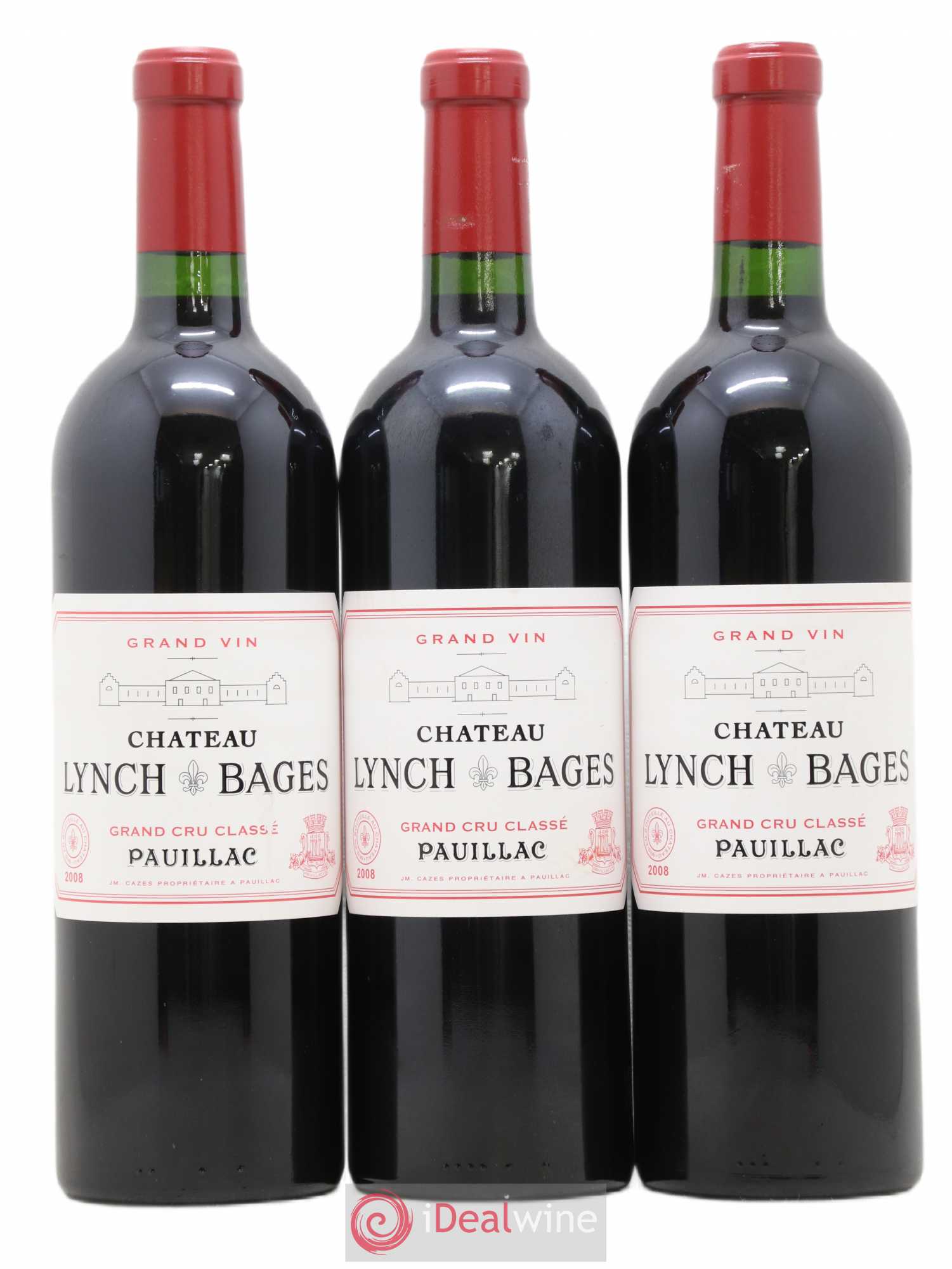 Château Lynch Bages 5ème Grand Cru Classé 2008 - Lot de 3 bouteilles - 0