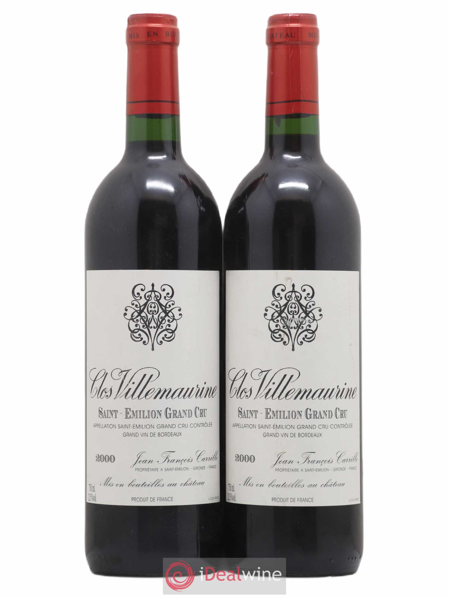 Saint-Émilion Grand Cru Château Clos Villemaurine 2000 - Posten von 2 Flaschen - 0