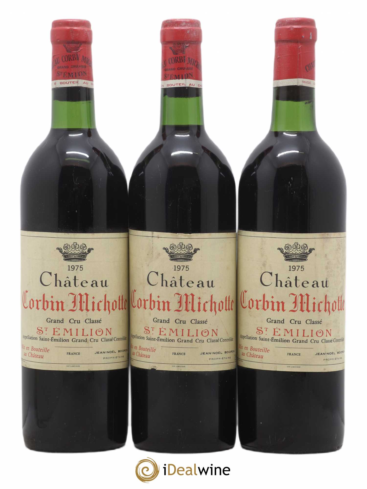 Château Corbin Michotte Grand Cru Classé 1975 - Lot de 3 bouteilles - 0