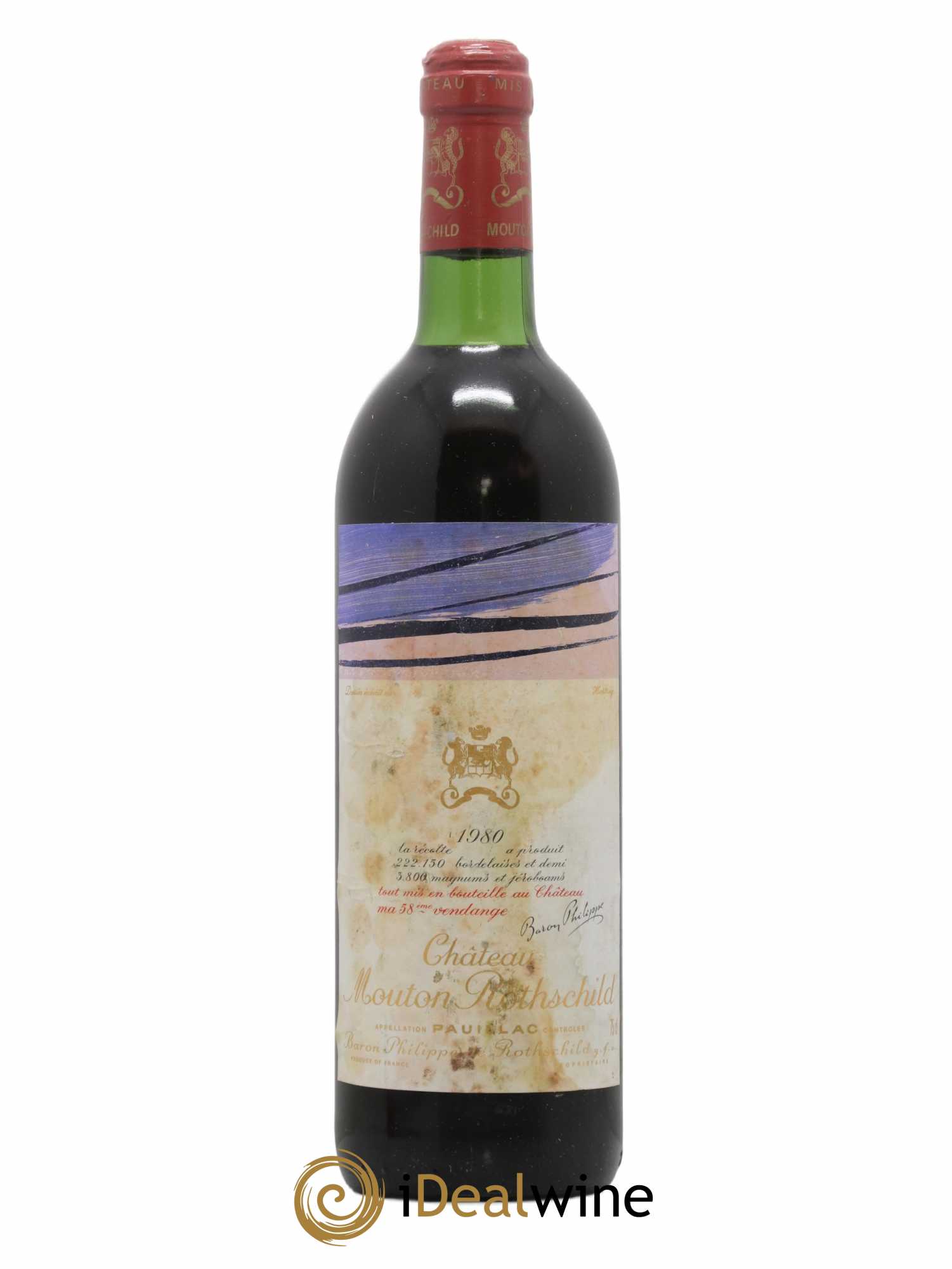 Château Mouton Rothschild 1er Grand Cru Classé 1980 - Lot de 1 bouteille - 0