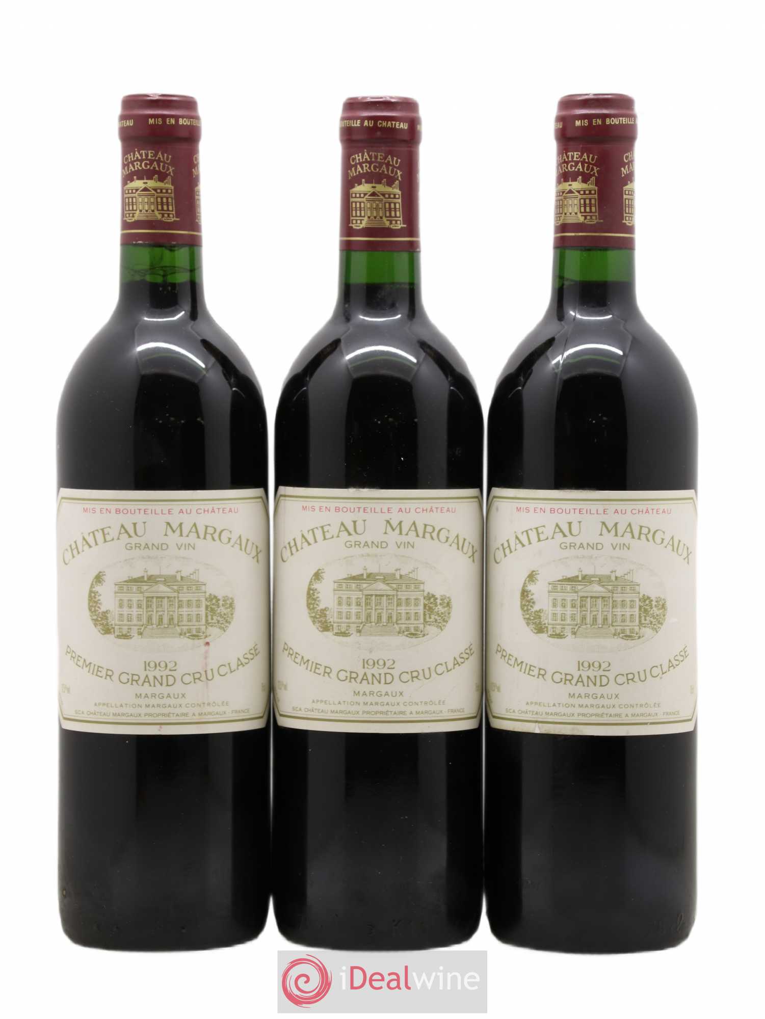 Château Margaux 1er Grand Cru Classé 1992 - Lot de 3 bouteilles - 0