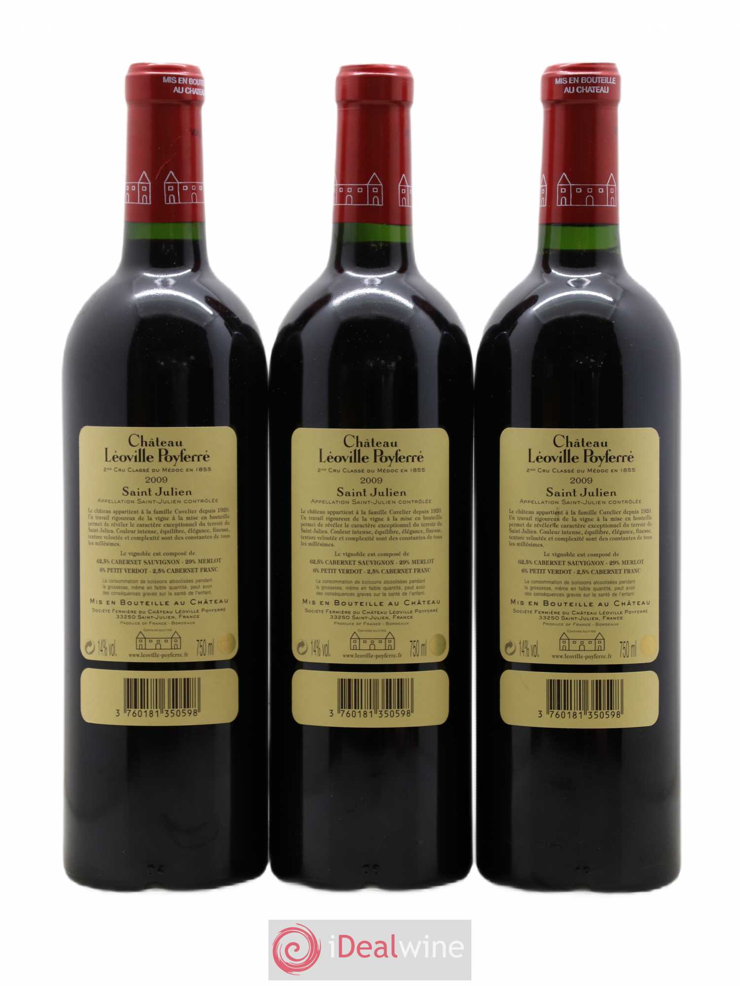 Château Léoville Poyferré 2ème Grand Cru Classé 2009 - Lot de 6 bouteilles - 2