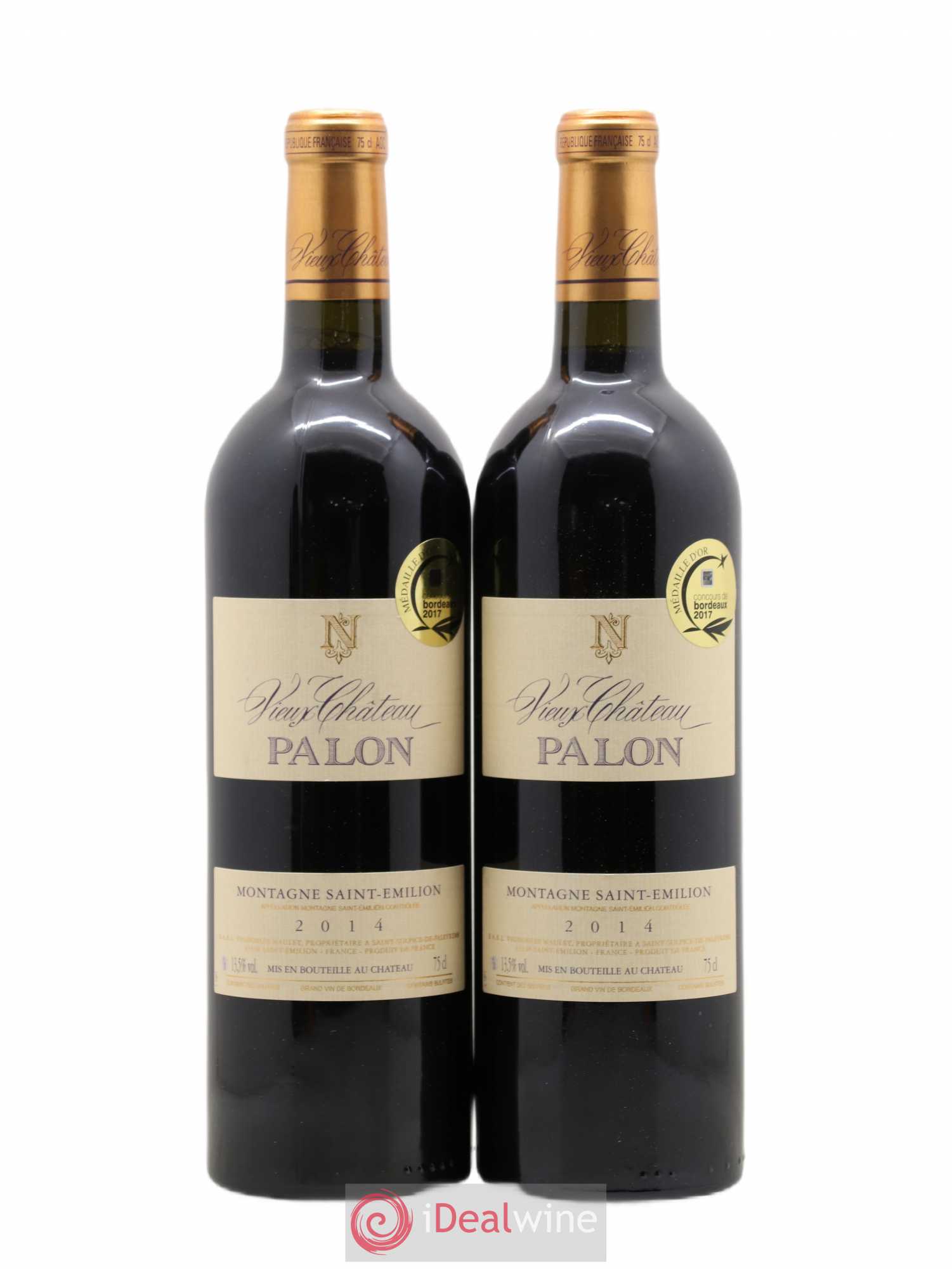 Montagne Saint-Émilion Vieux Château Palon (sans prix de réserve) 2014 - Posten von 2 Flaschen - 0