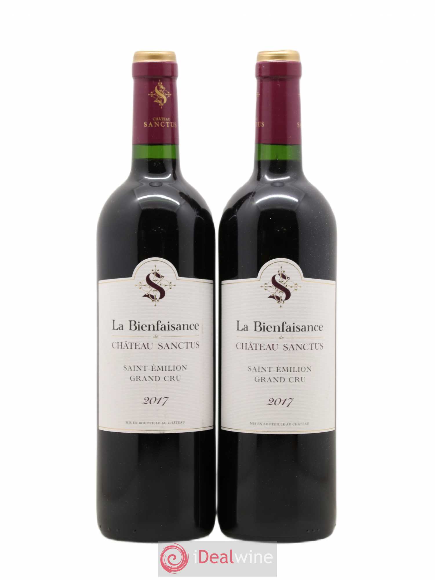 Saint-Émilion Grand Cru La Bienfaisance Château Sanctus (sans prix de réserve) 2017 - Posten von 2 Flaschen - 0