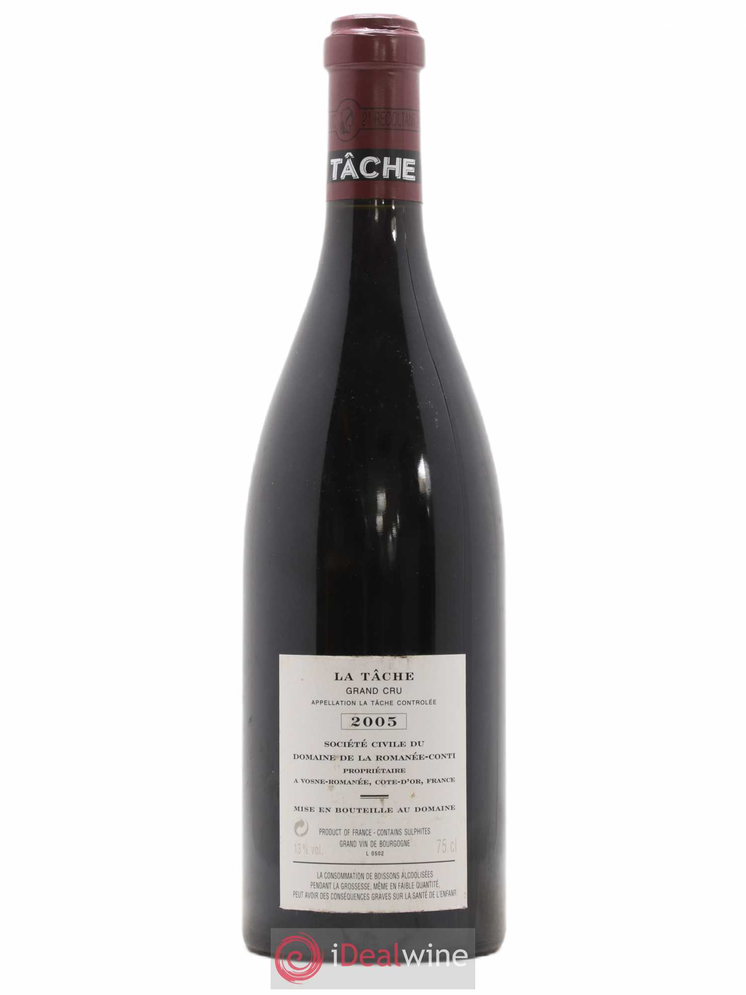 La Tâche Grand Cru Domaine de la Romanée-Conti 2005 - Lot de 1 bouteille - 1