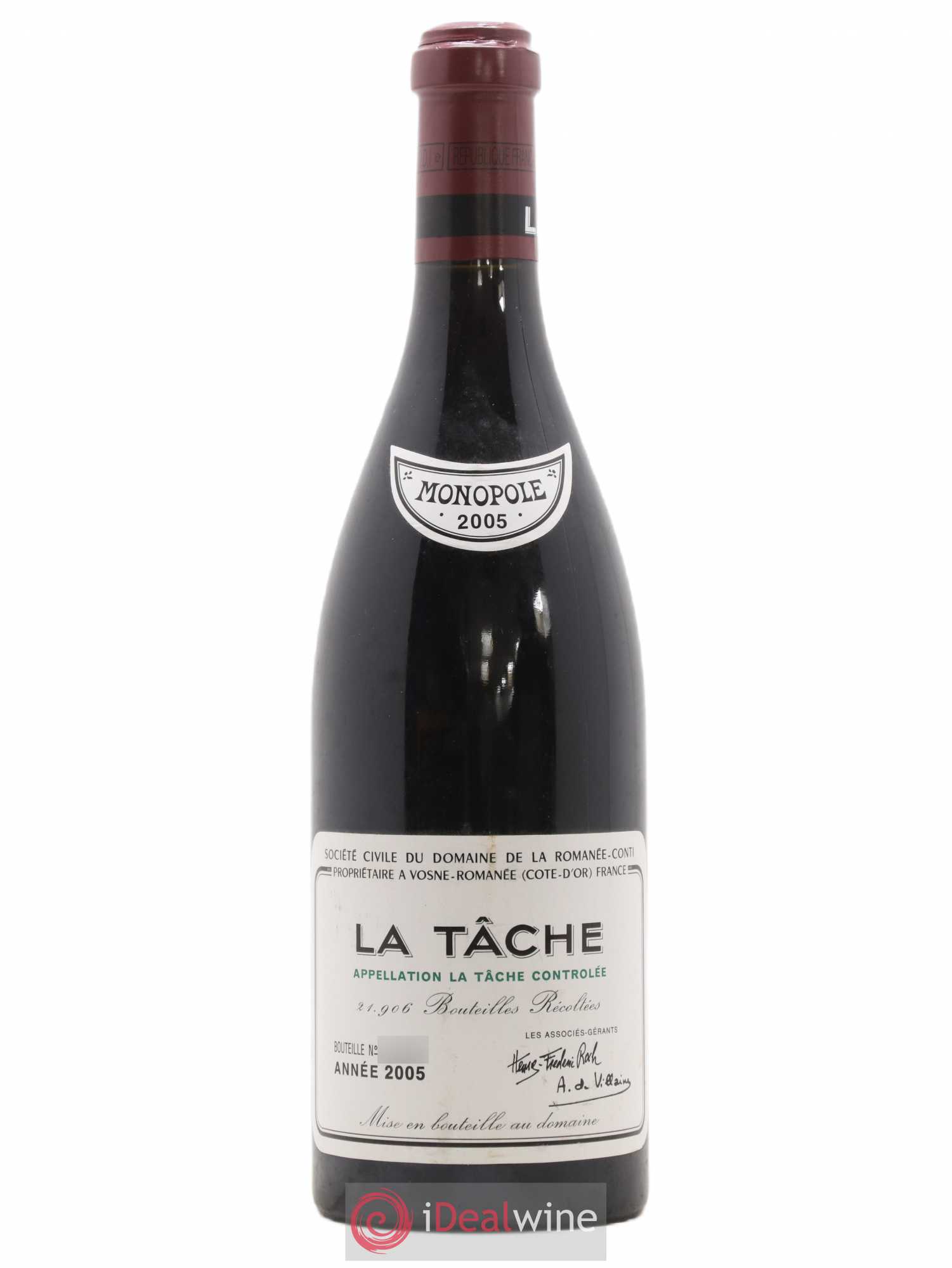 La Tâche Grand Cru Domaine de la Romanée-Conti 2005 - Lot de 1 bouteille - 0