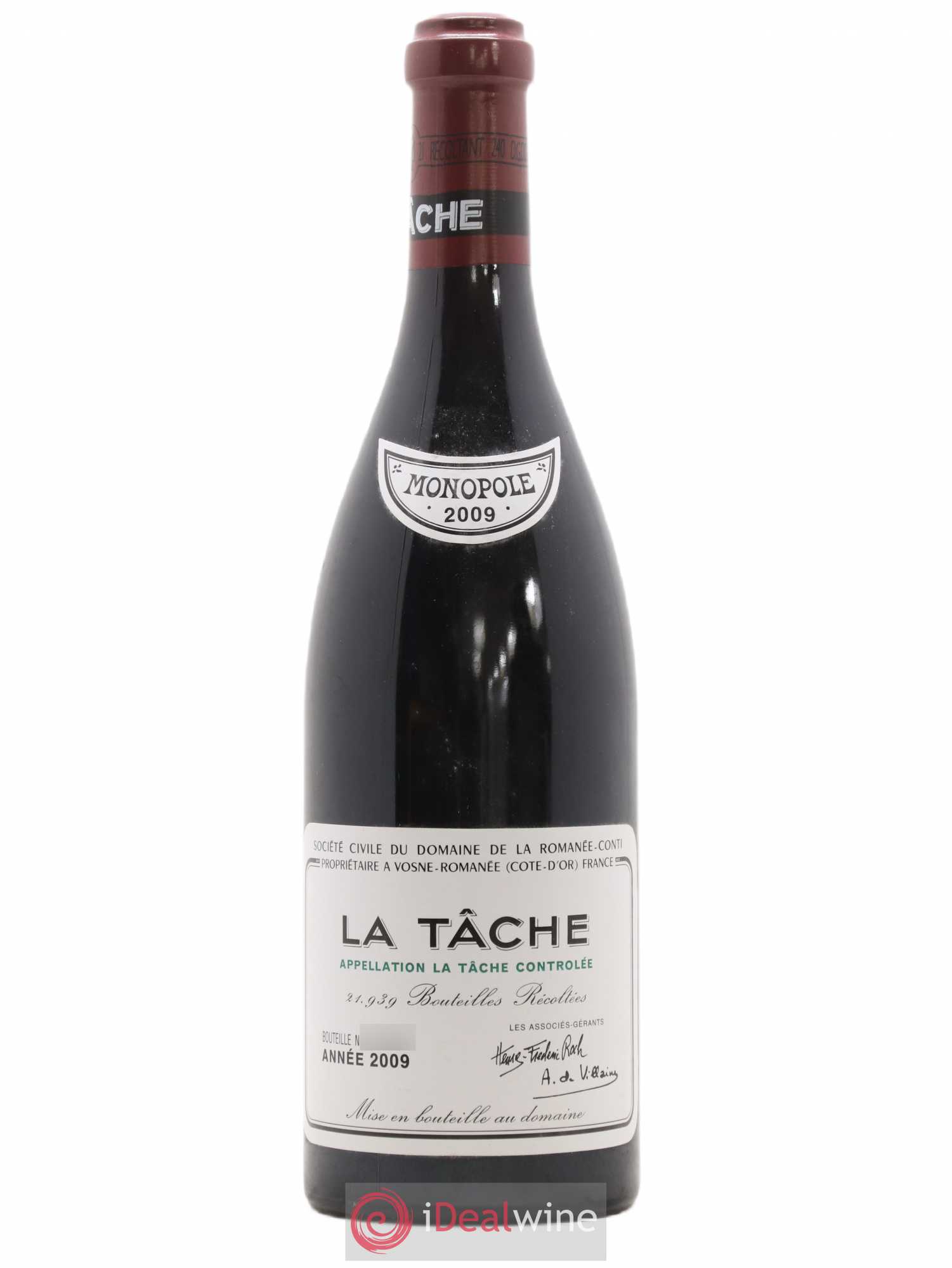 La Tâche Grand Cru Domaine de la Romanée-Conti 2009 - Lot de 1 bouteille - 0