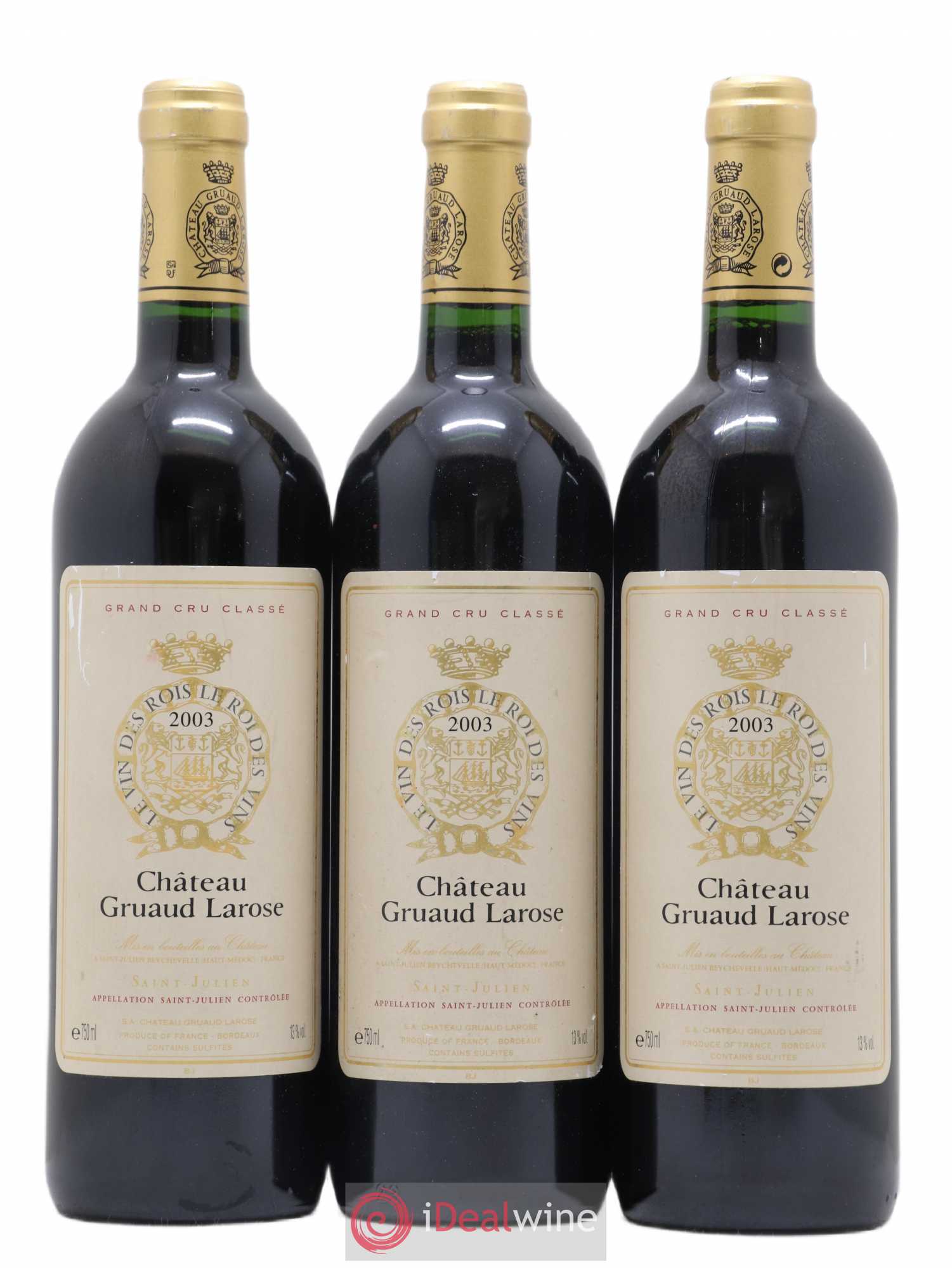 Château Gruaud Larose 2ème Grand Cru Classé 2003 - Lot de 3 bouteilles - 0