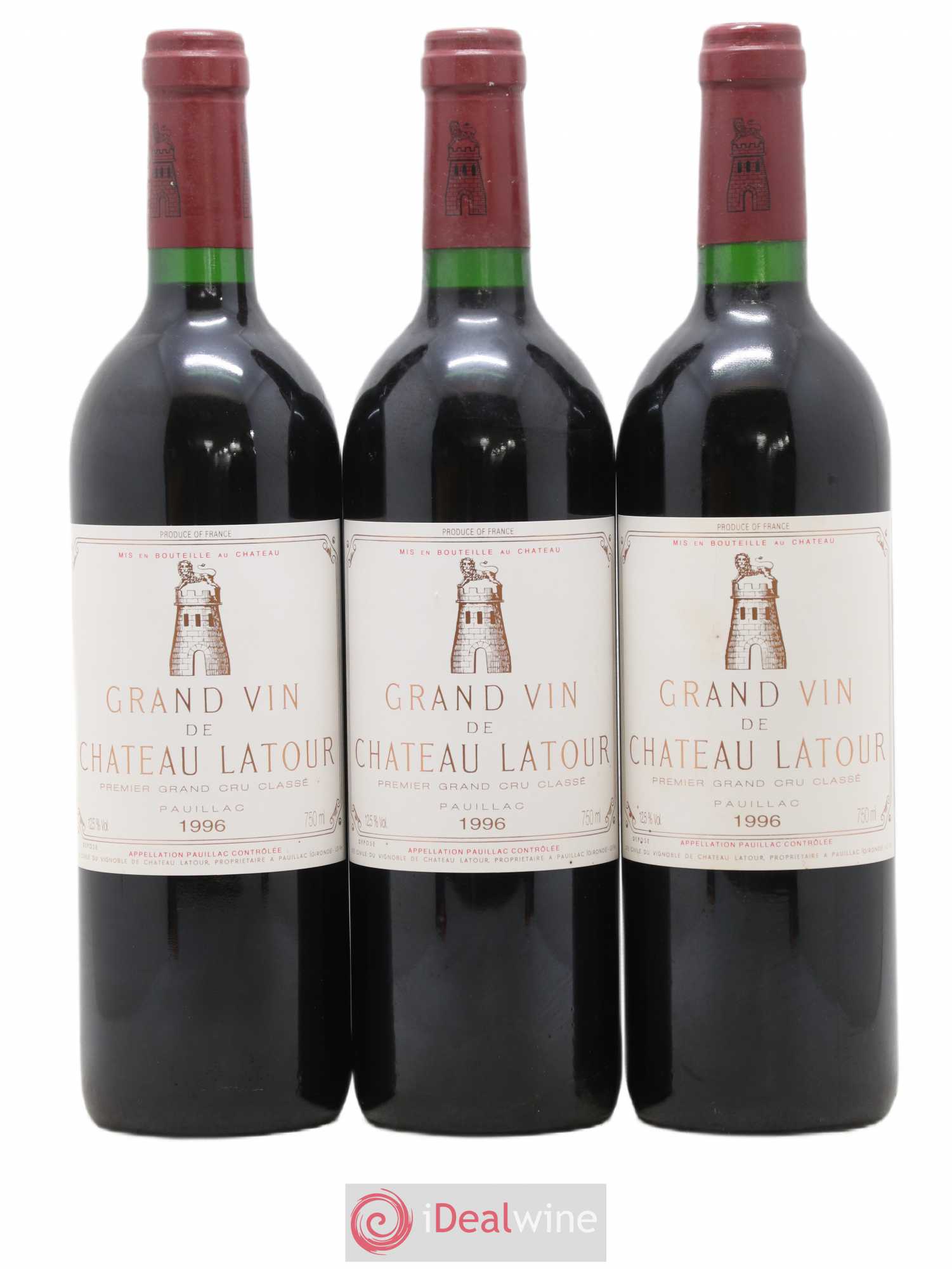 Château Latour 1er Grand Cru Classé 1996 - Lot de 3 bouteilles - 0