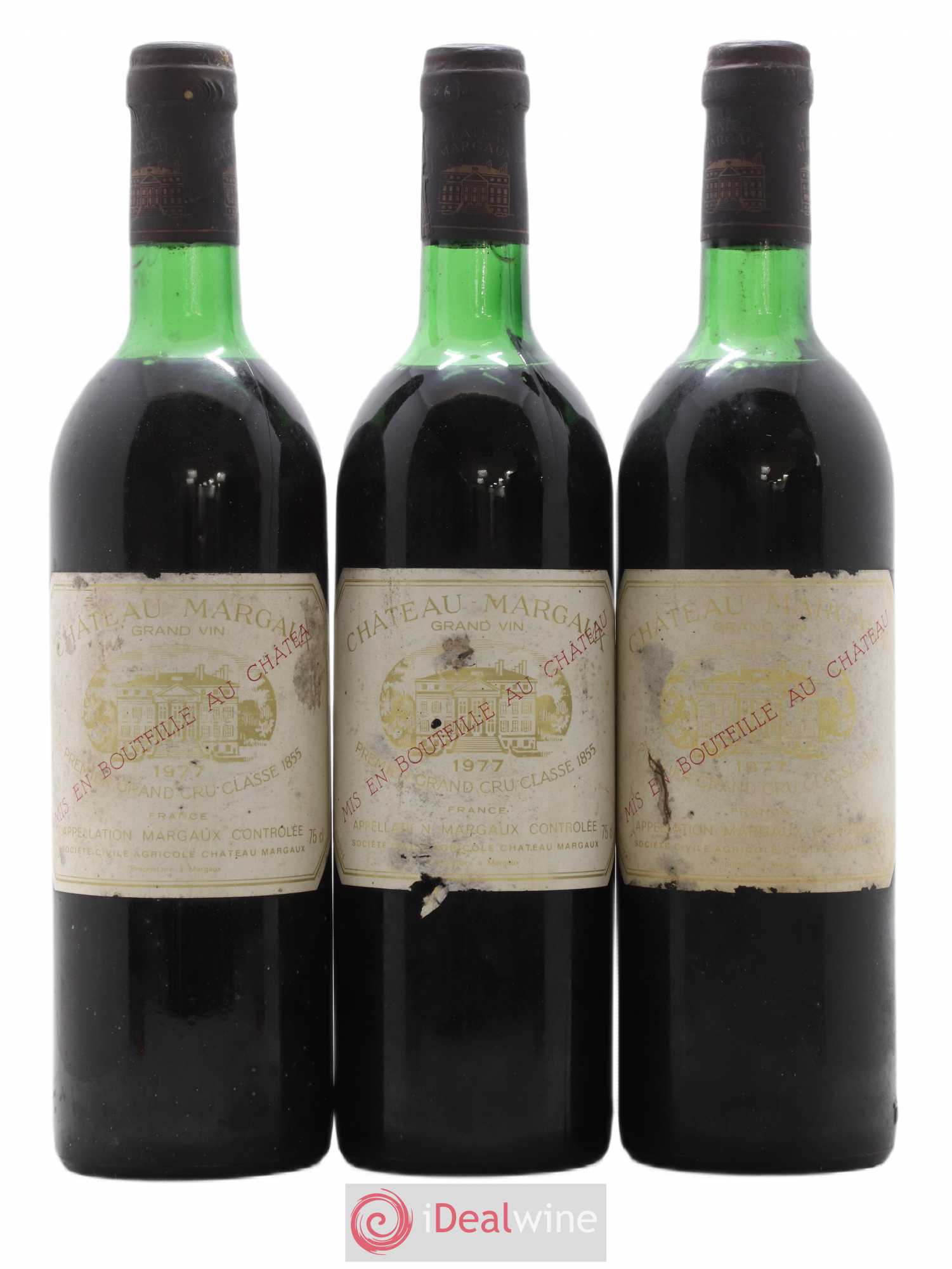 Château Margaux 1er Grand Cru Classé 1977 - Lot de 3 bouteilles - 0