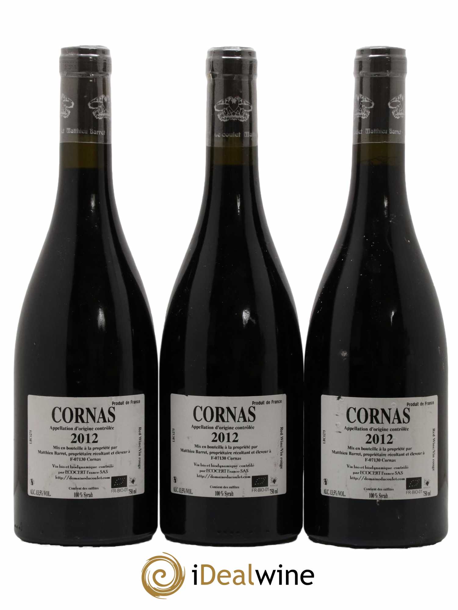 Cornas Brise Cailloux Coulet (Domaine du) - Matthieu Barret 2012 - Lot de 3 bouteilles - 1