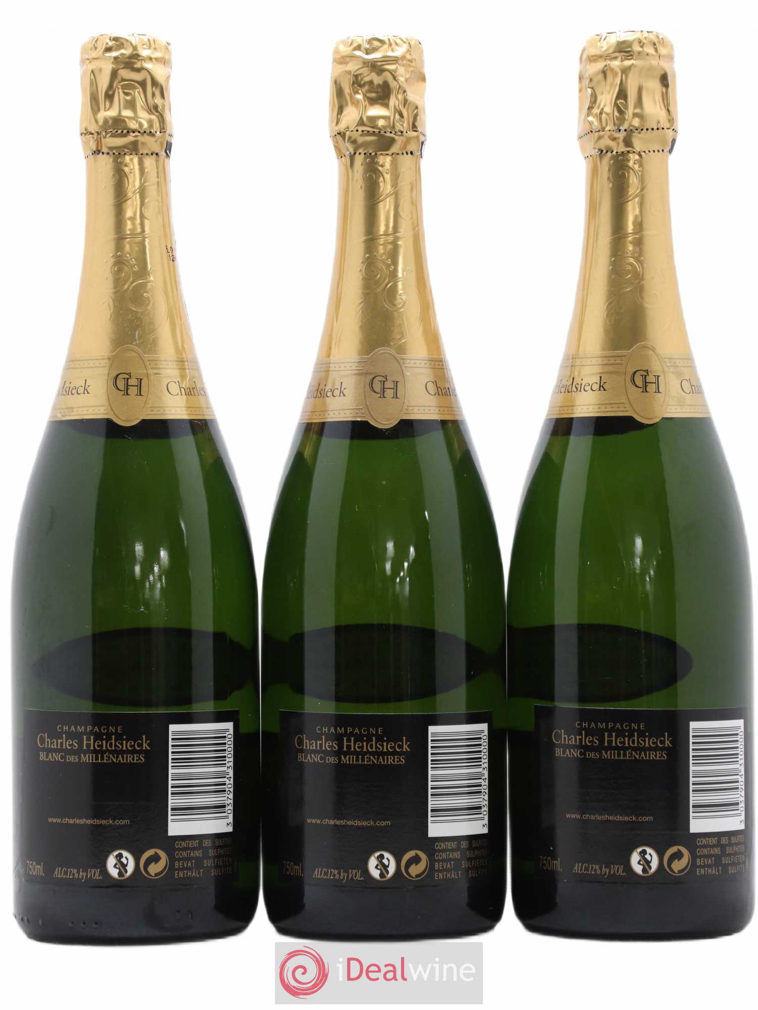 Blanc de Blancs Blanc des Millénaires Brut Charles Heidsieck 1995 - Lot de 3 bouteilles - 1