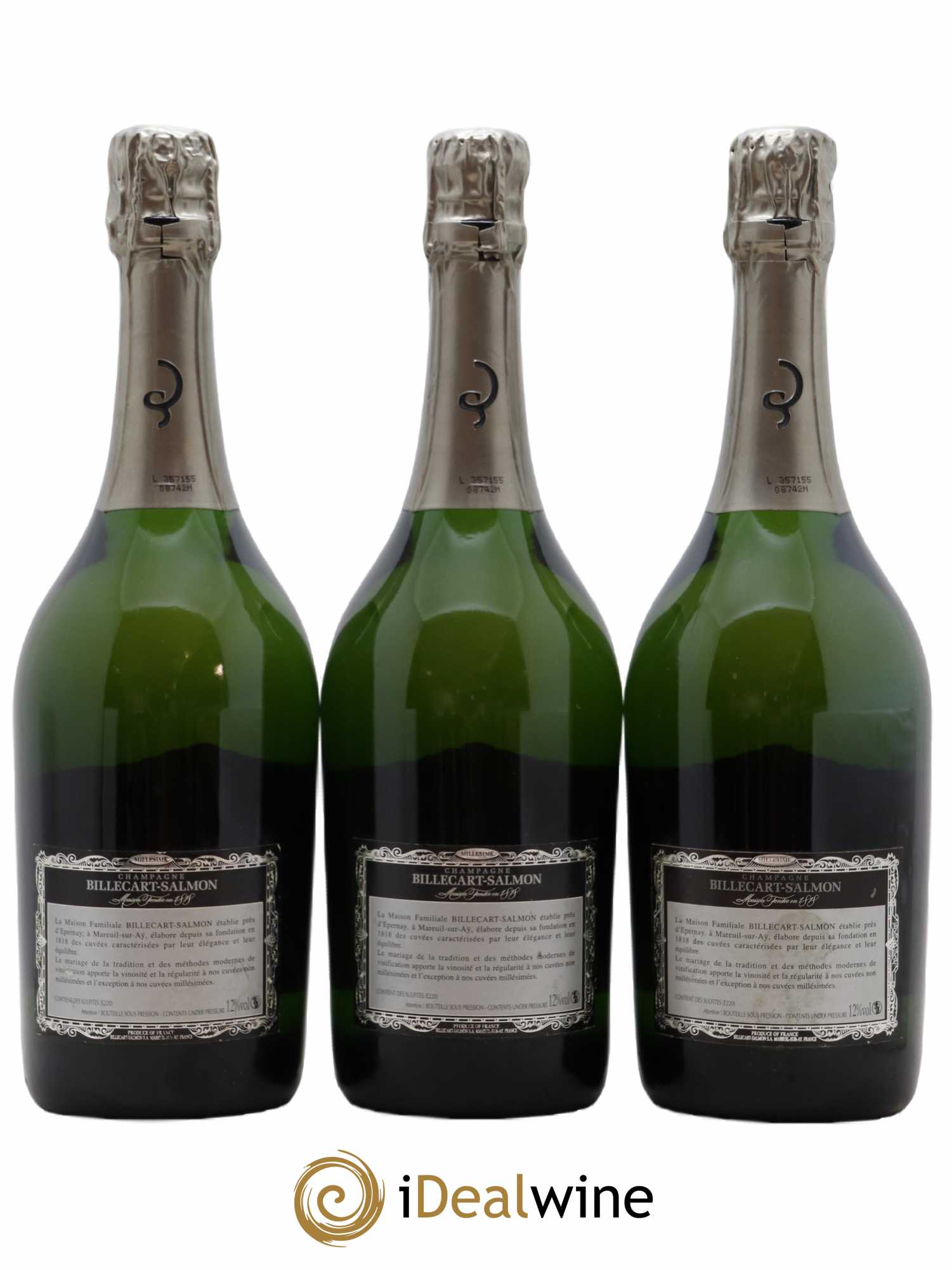Brut Nicolas François Billecart Billecart-Salmon 2000 - Lot de 3 bouteilles - 1