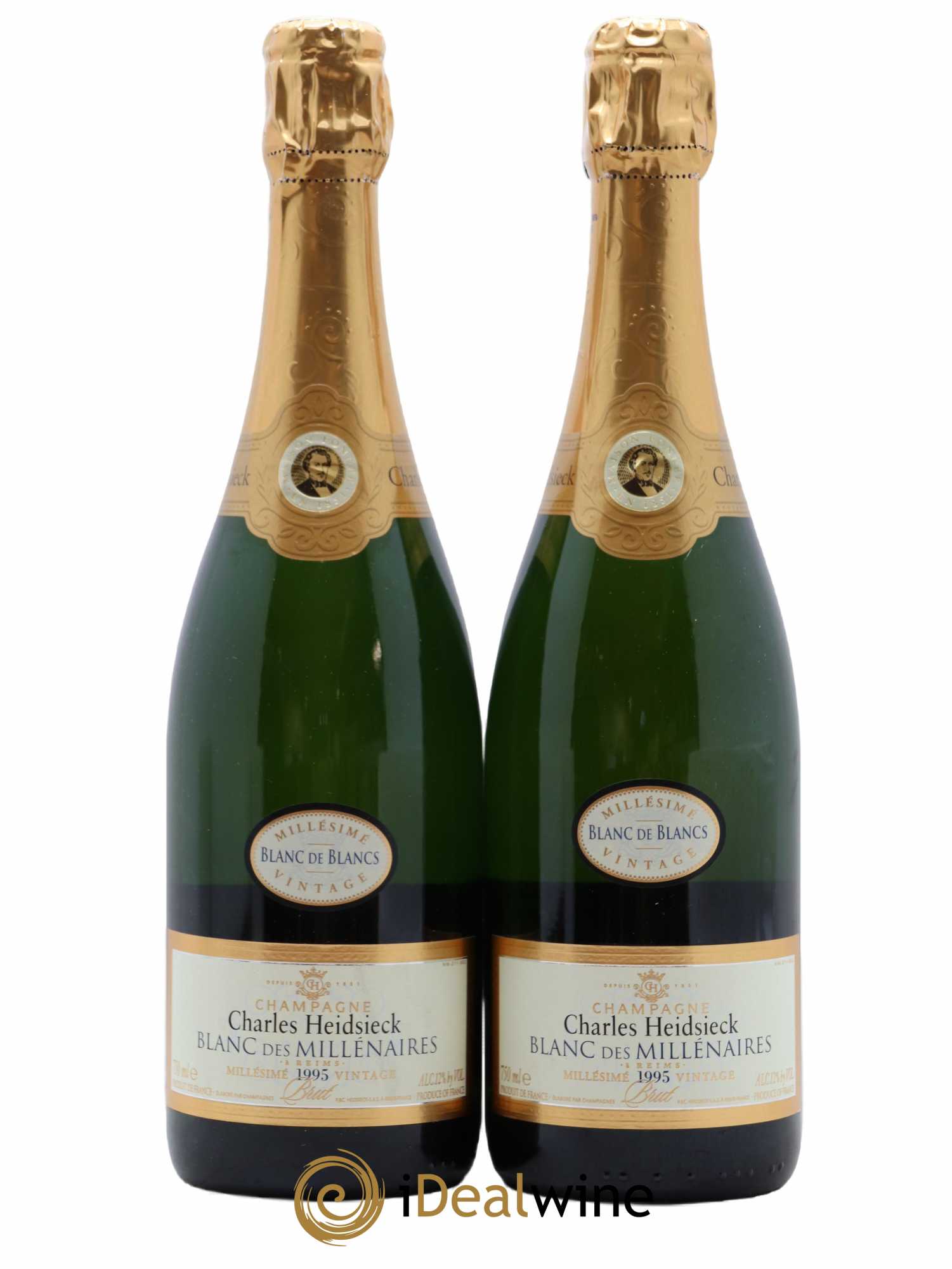 Blanc de Blancs Blanc des Millénaires Brut Charles Heidsieck 1995 - Lot de 2 bouteilles - 0