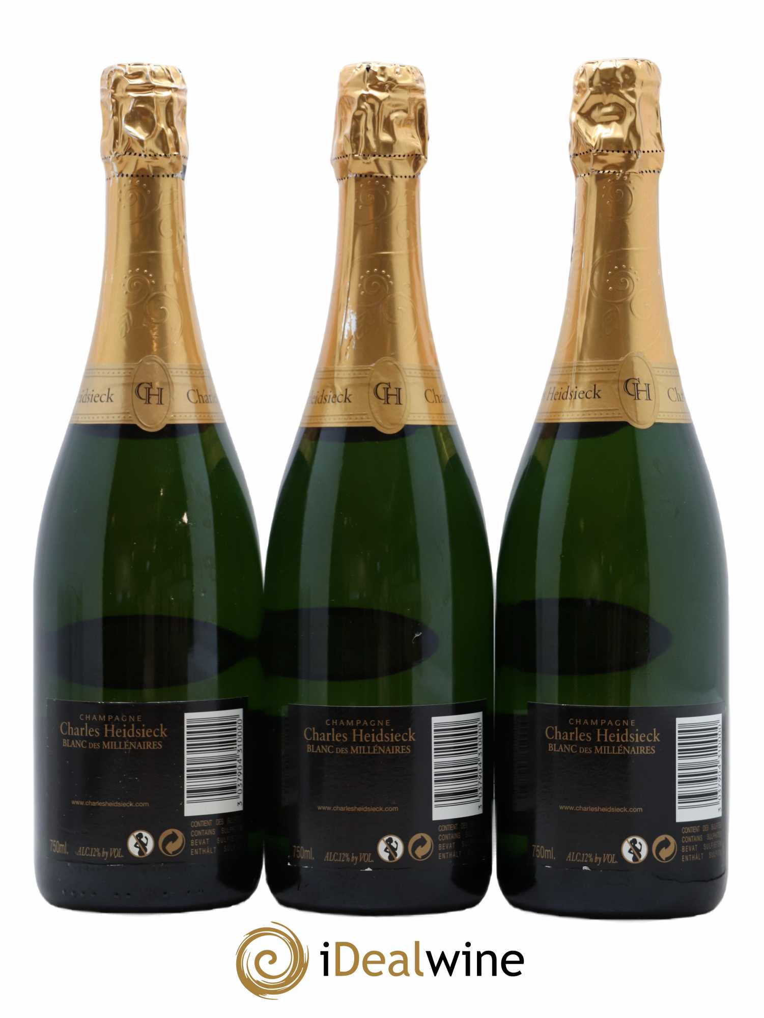 Blanc de Blancs Blanc des Millénaires Brut Charles Heidsieck 1995 - Lot de 3 bouteilles - 1