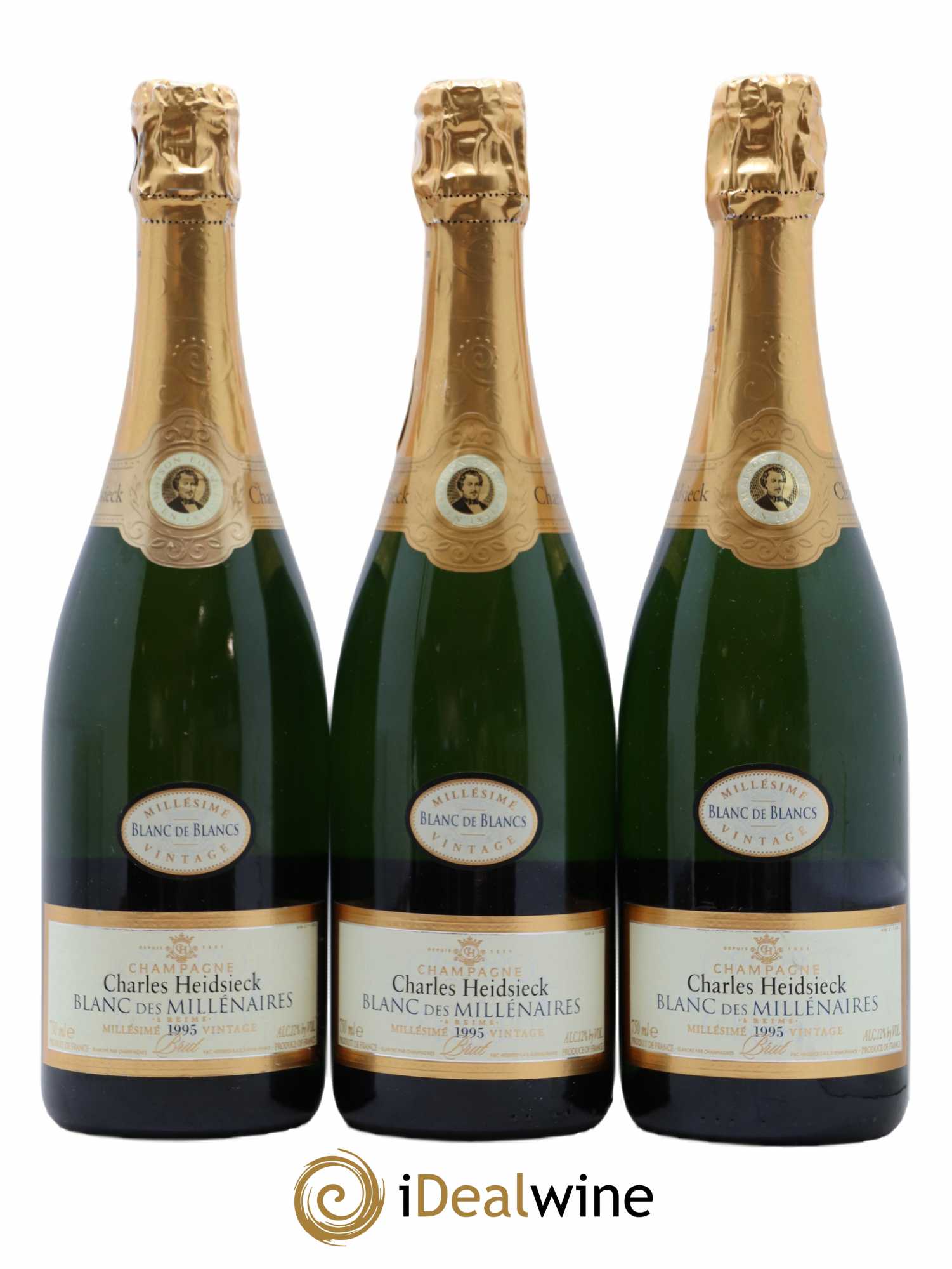 Blanc de Blancs Blanc des Millénaires Brut Charles Heidsieck 1995 - Lot de 3 bouteilles - 0
