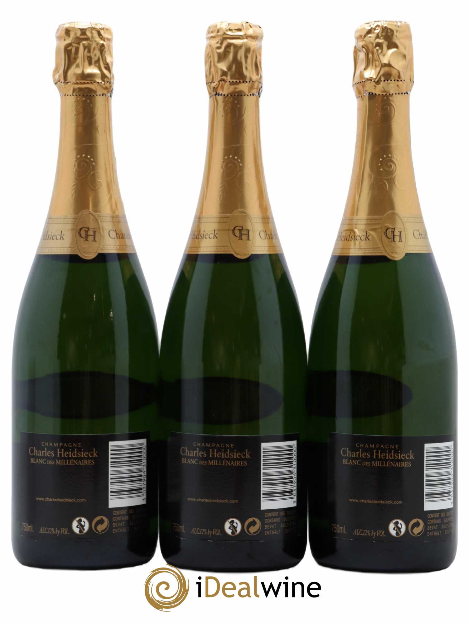Blanc de Blancs Blanc des Millénaires Brut Charles Heidsieck 1995 - Lot de 3 bouteilles - 1
