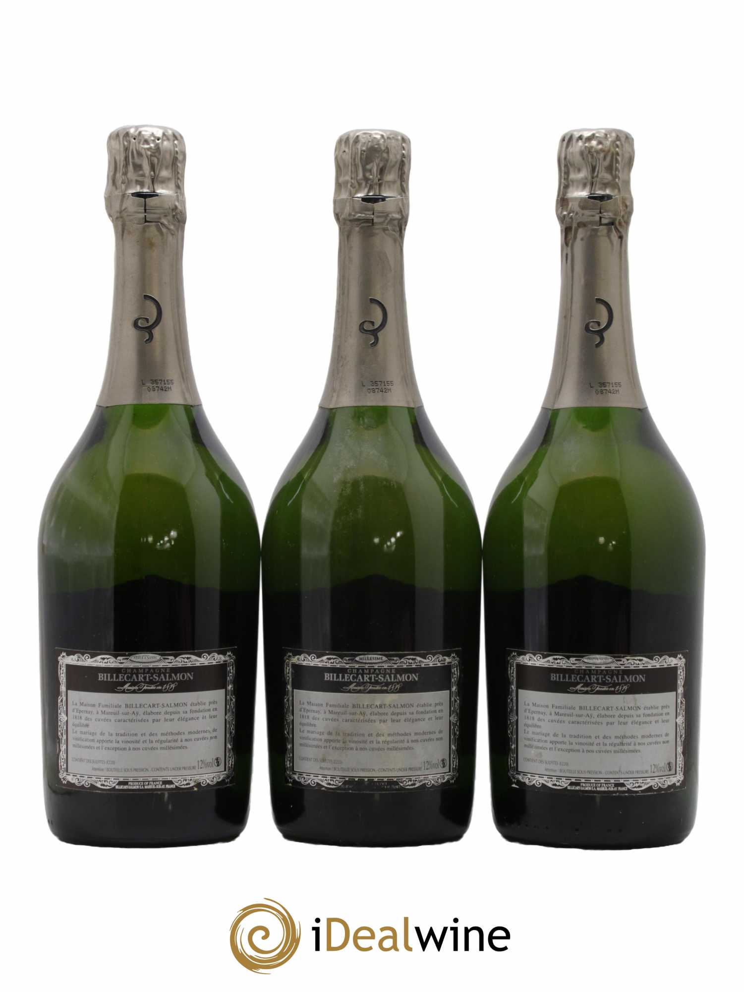 Brut Nicolas François Billecart Billecart-Salmon 2000 - Lot de 3 bouteilles - 1